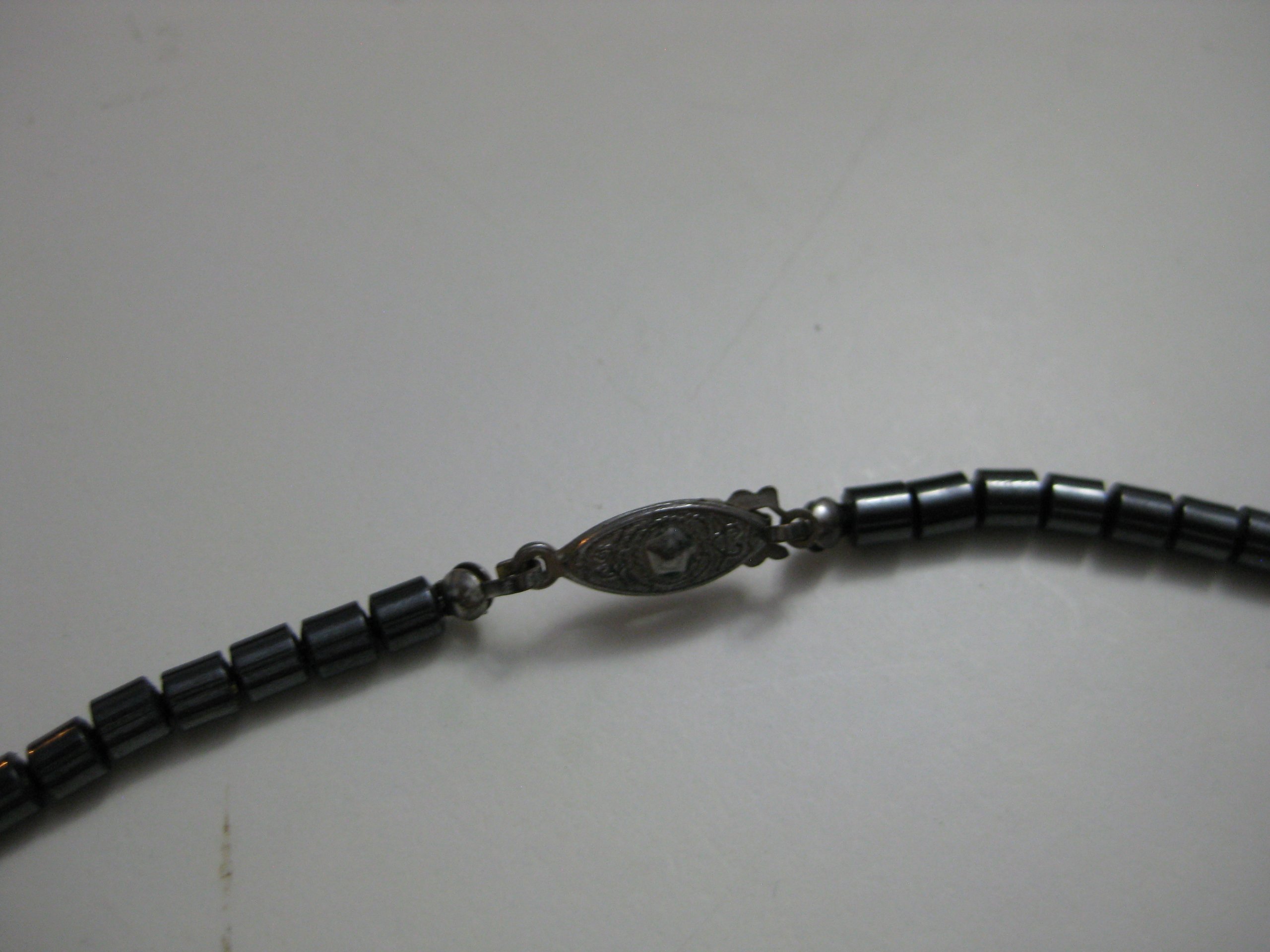 Black Hematite Beaded Necklace with Silver Clasp image 8