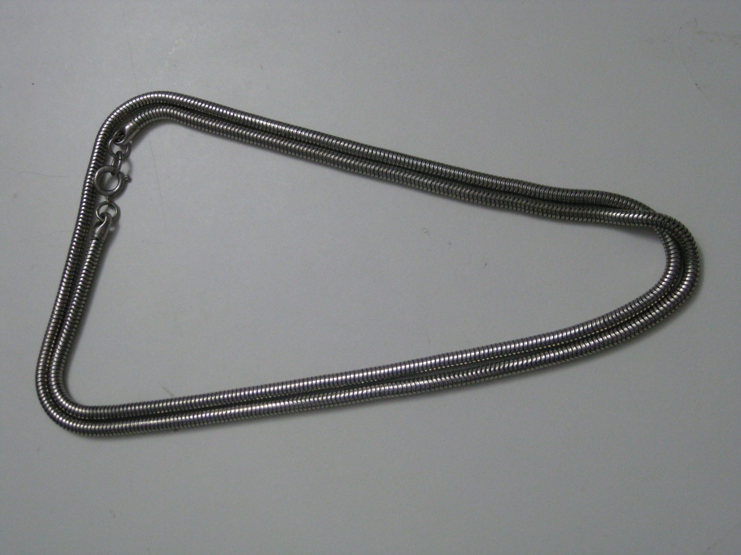 Silver Tone Metal Snake Chain Necklace Unisex