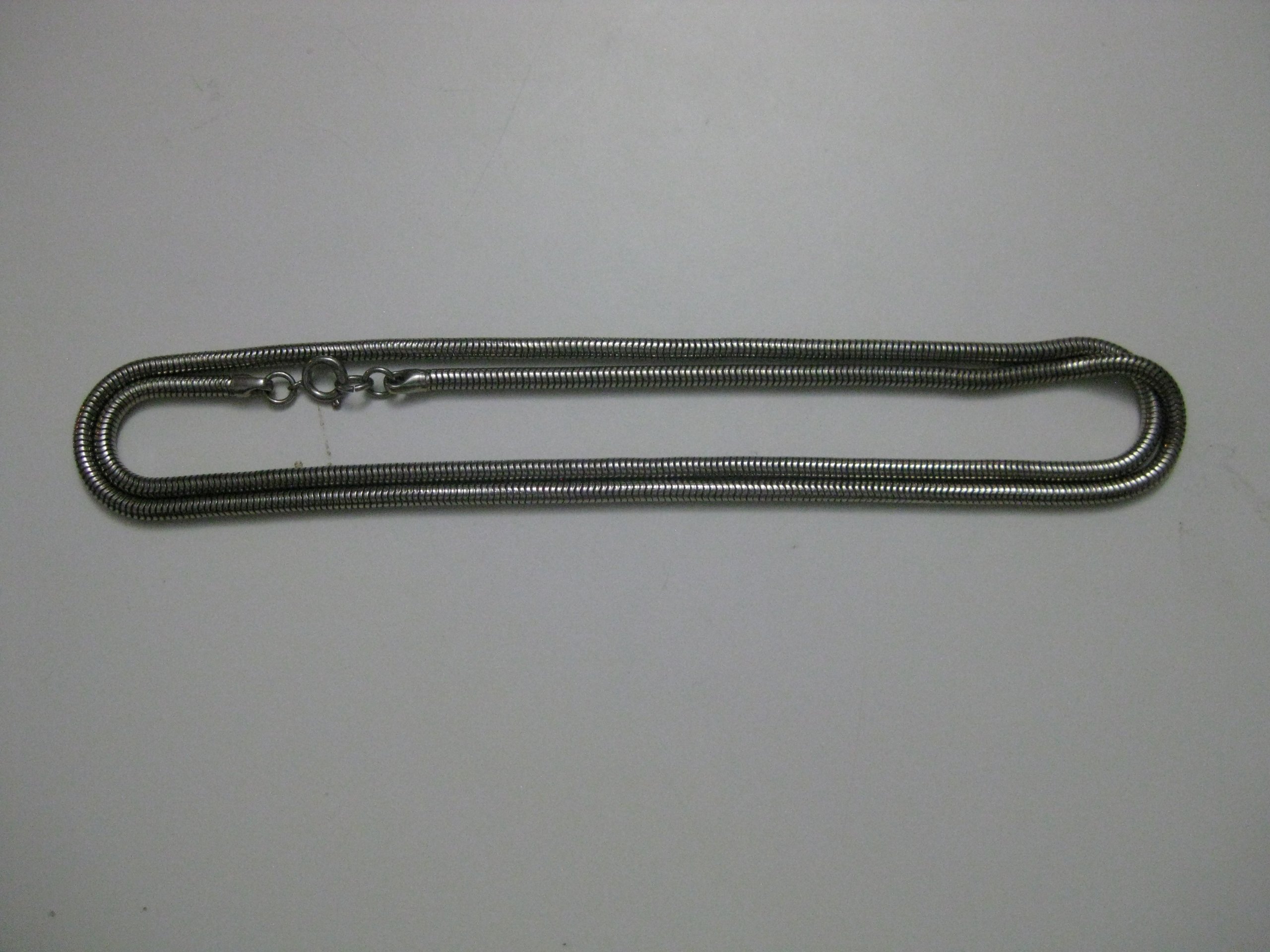 Silver Tone Metal Snake Chain Necklace Unisex image 6