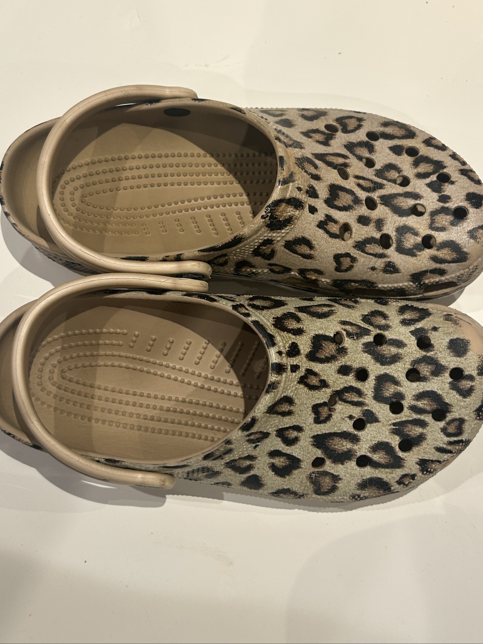 Crocs Beige & Black Leopard Print Clogs US 11 / UK 9 image 2