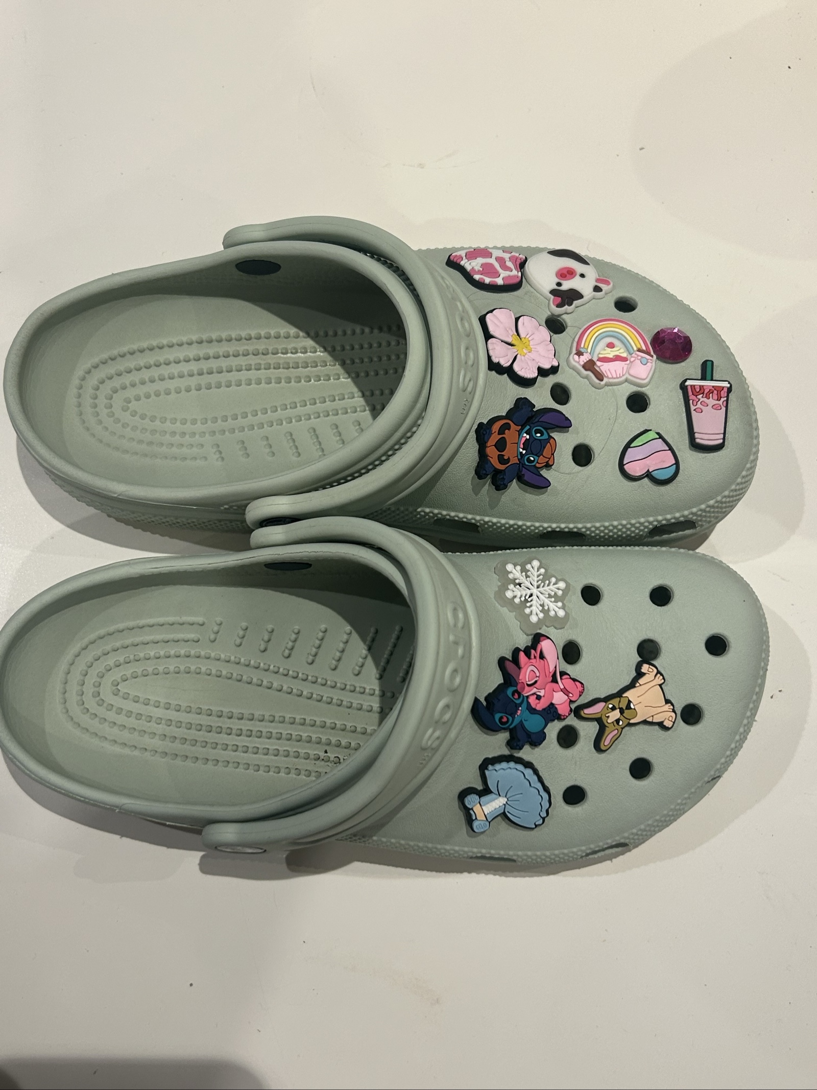 Crocs Women's Light Grey Clog Shoes UK 6 Embellished image 2