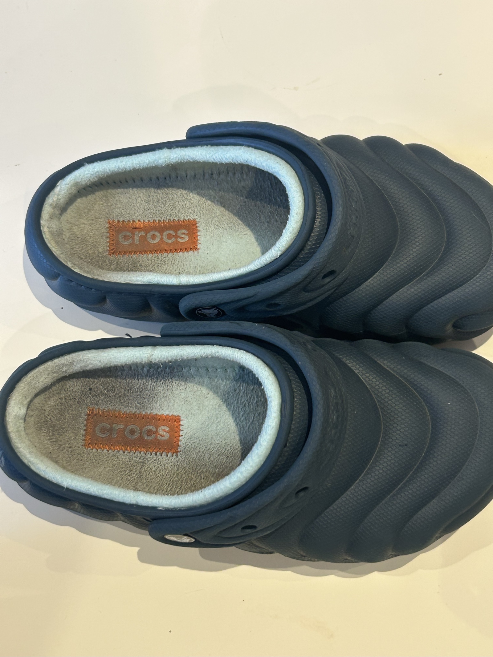 Crocs Navy Blue Quilted Fleece-Lined Clogs UK 6 / US W 8 image 2