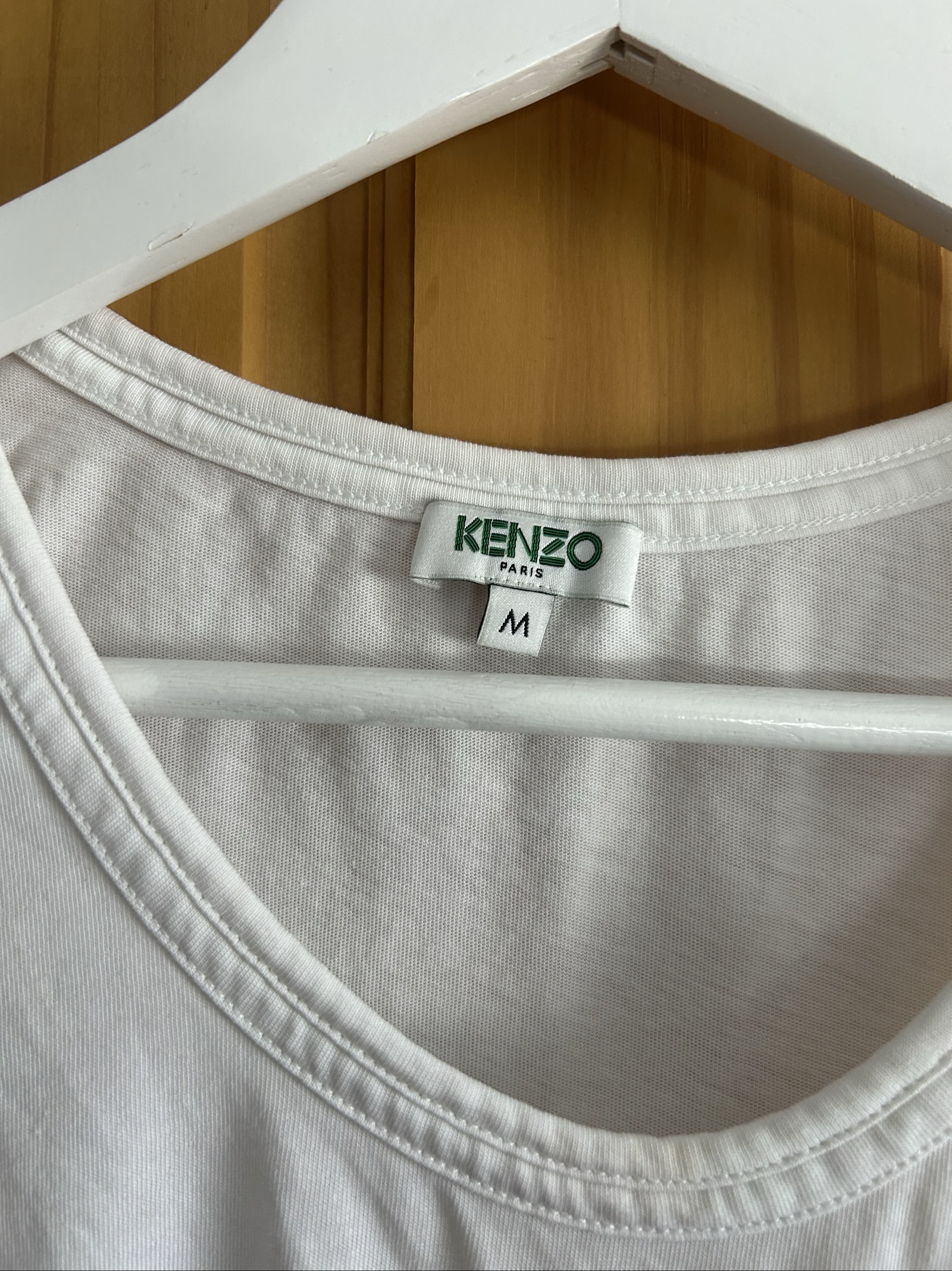 Kenzo White Cotton Sleeveless Tank Top Medium Ruched Logo image 2