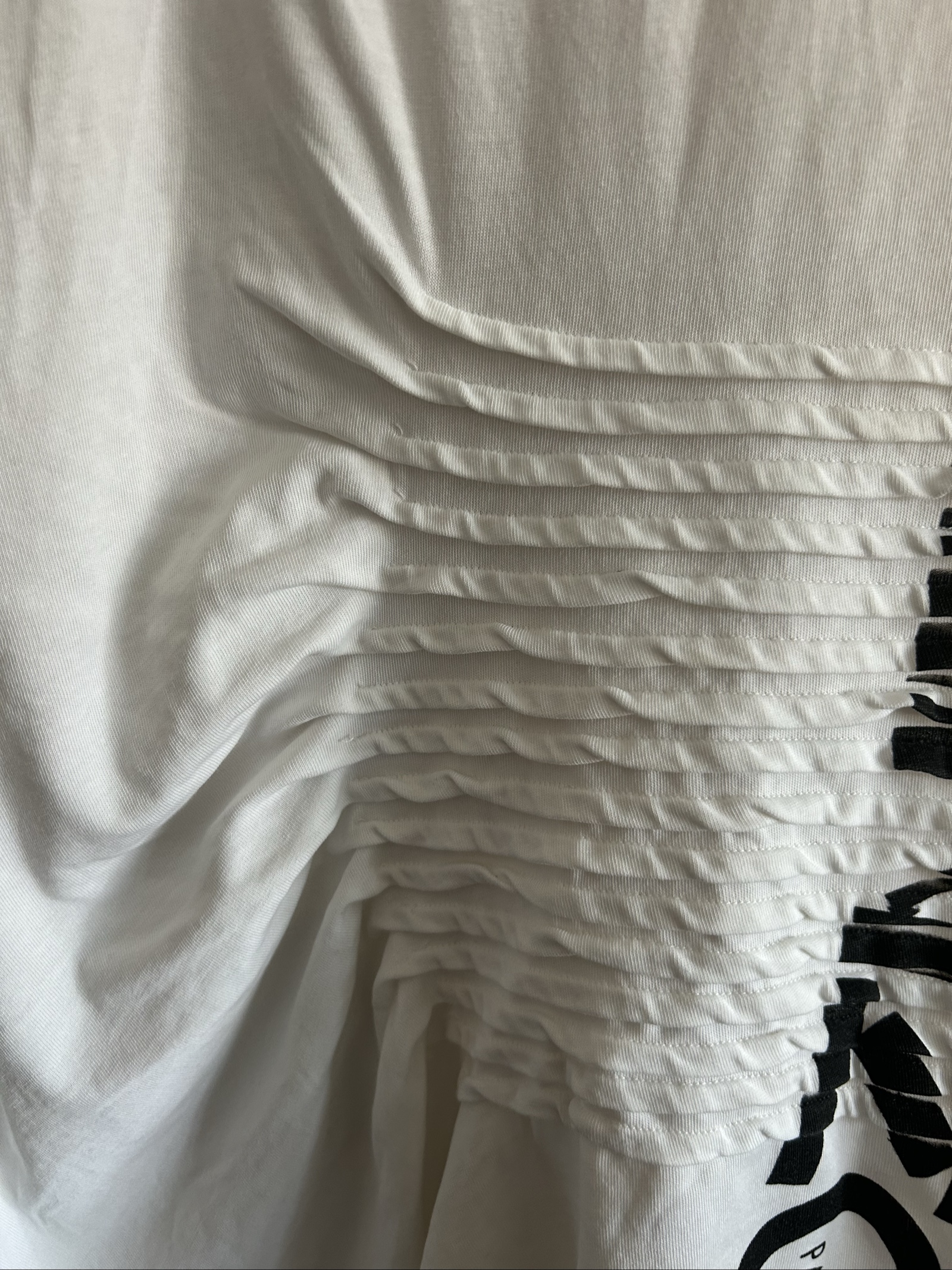 Kenzo White Cotton Sleeveless Tank Top Medium Ruched Logo image 4