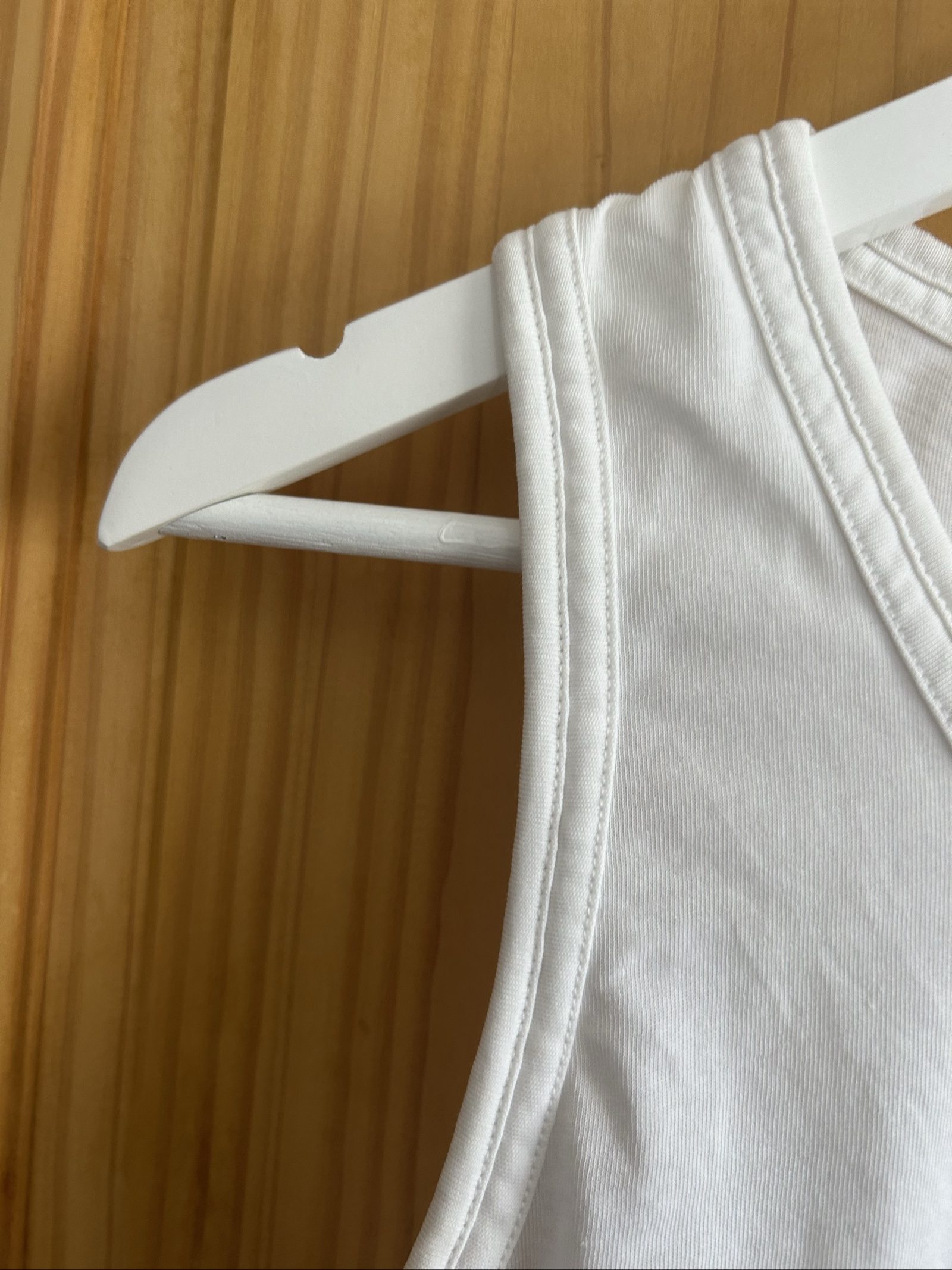 Kenzo White Cotton Sleeveless Tank Top Medium Ruched Logo image 5