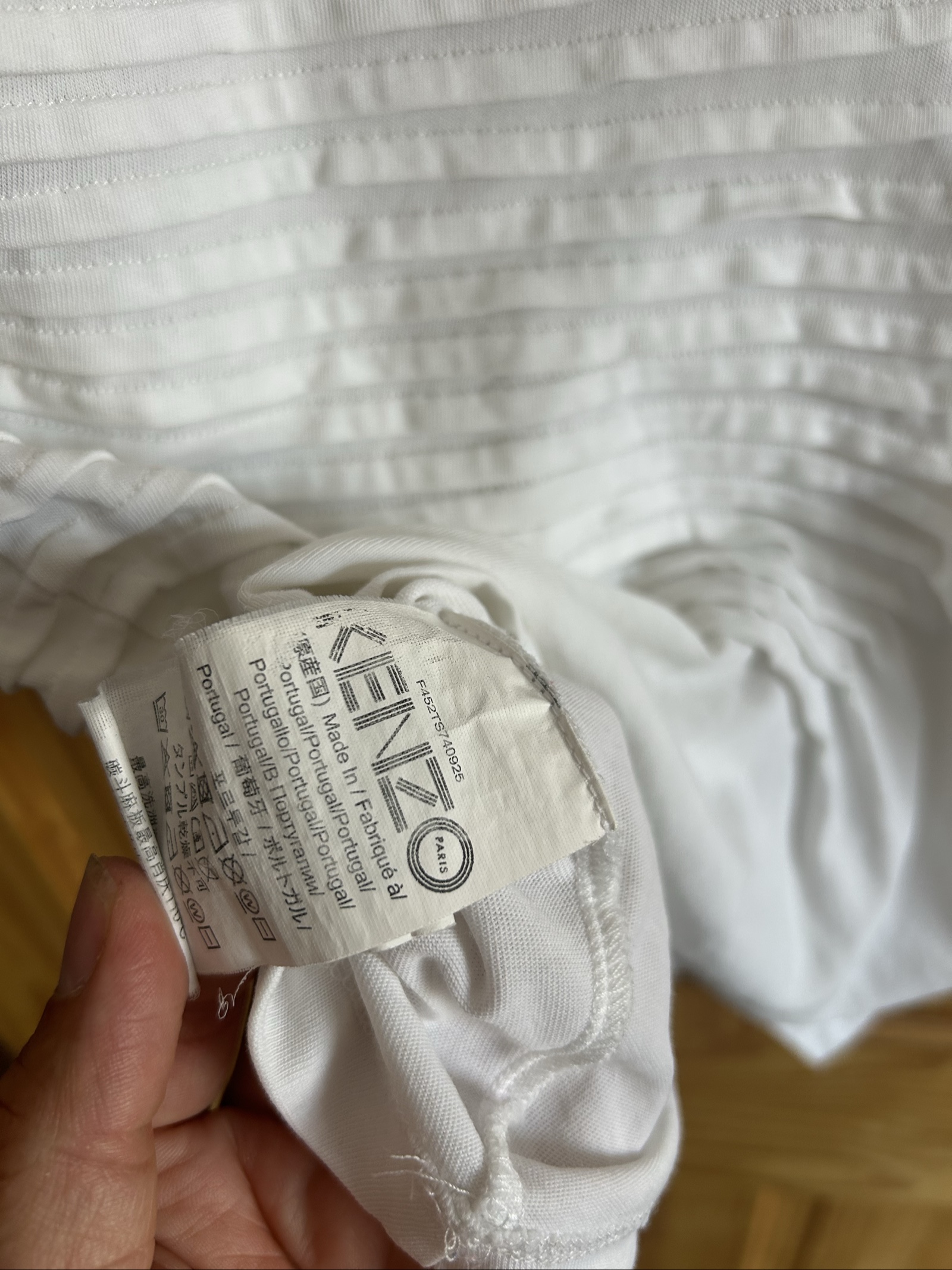 Kenzo White Cotton Sleeveless Tank Top Medium Ruched Logo image 8