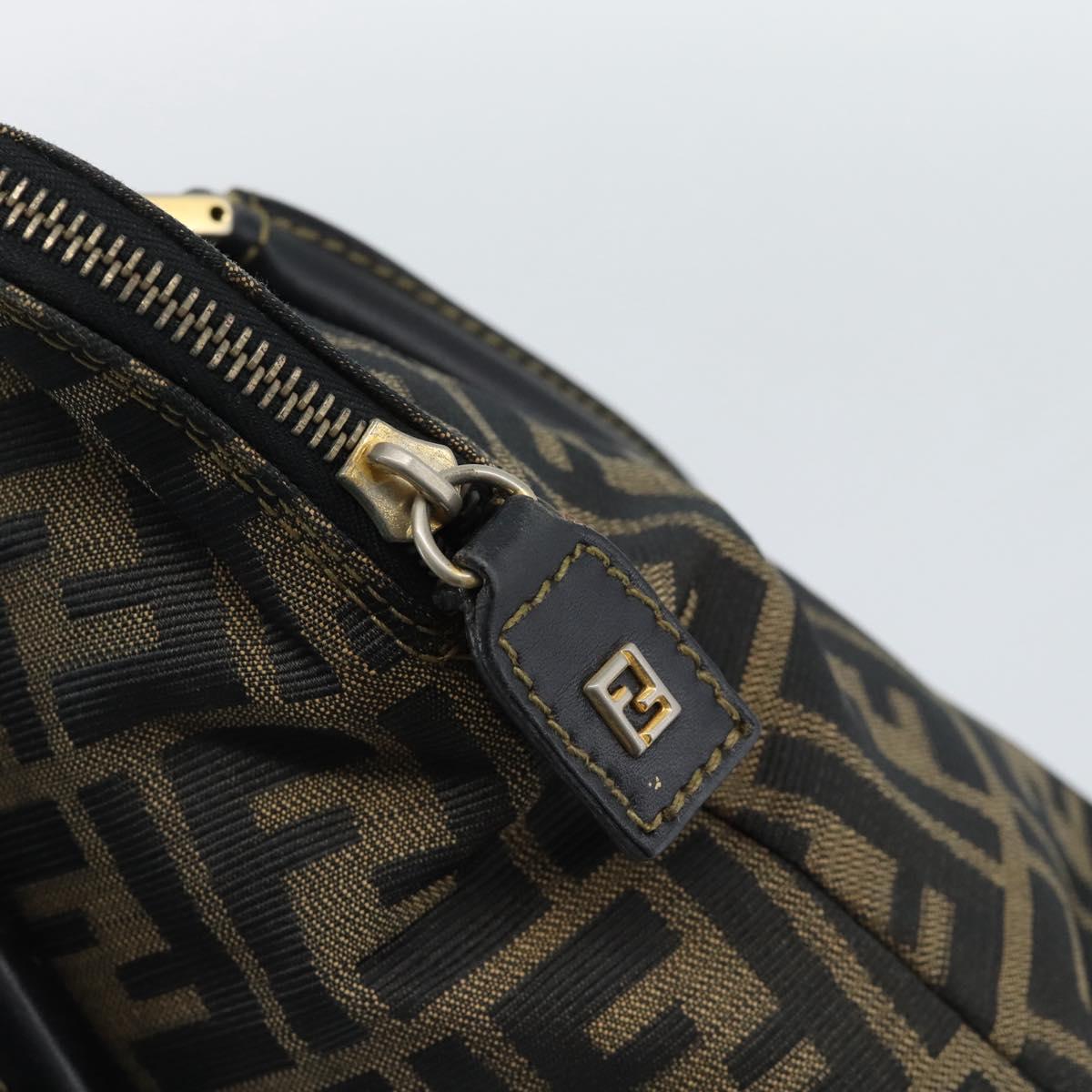 FENDI Zucca Canvas Hand Bag Black Brown Auth mr2746 image 10
