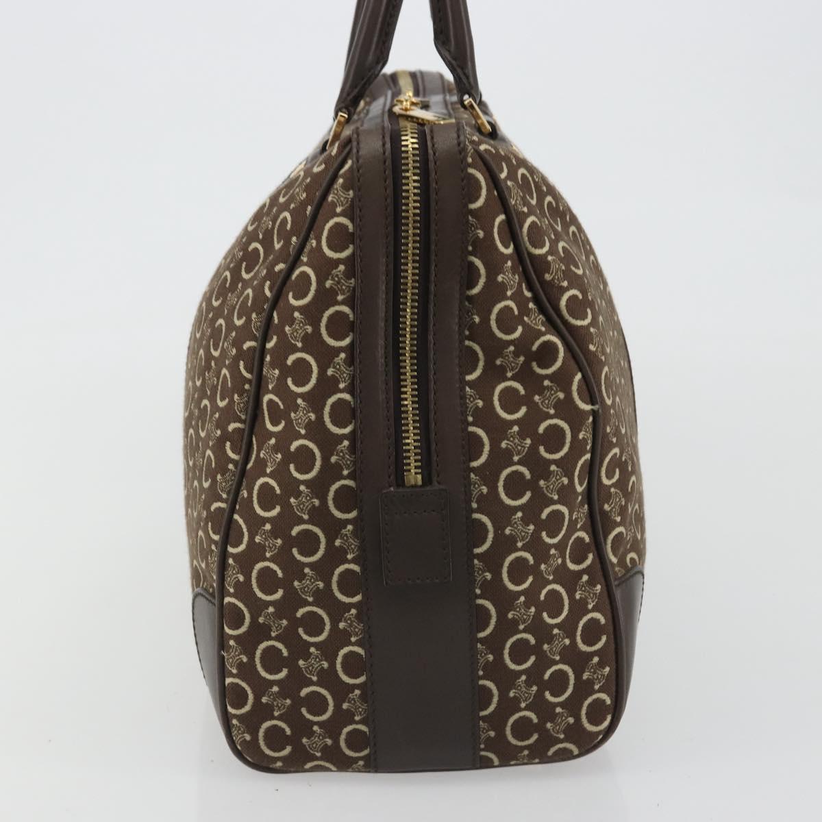 CELINE C Macadam Canvas Boston Bag Brown Gold Auth gh2216A image 3