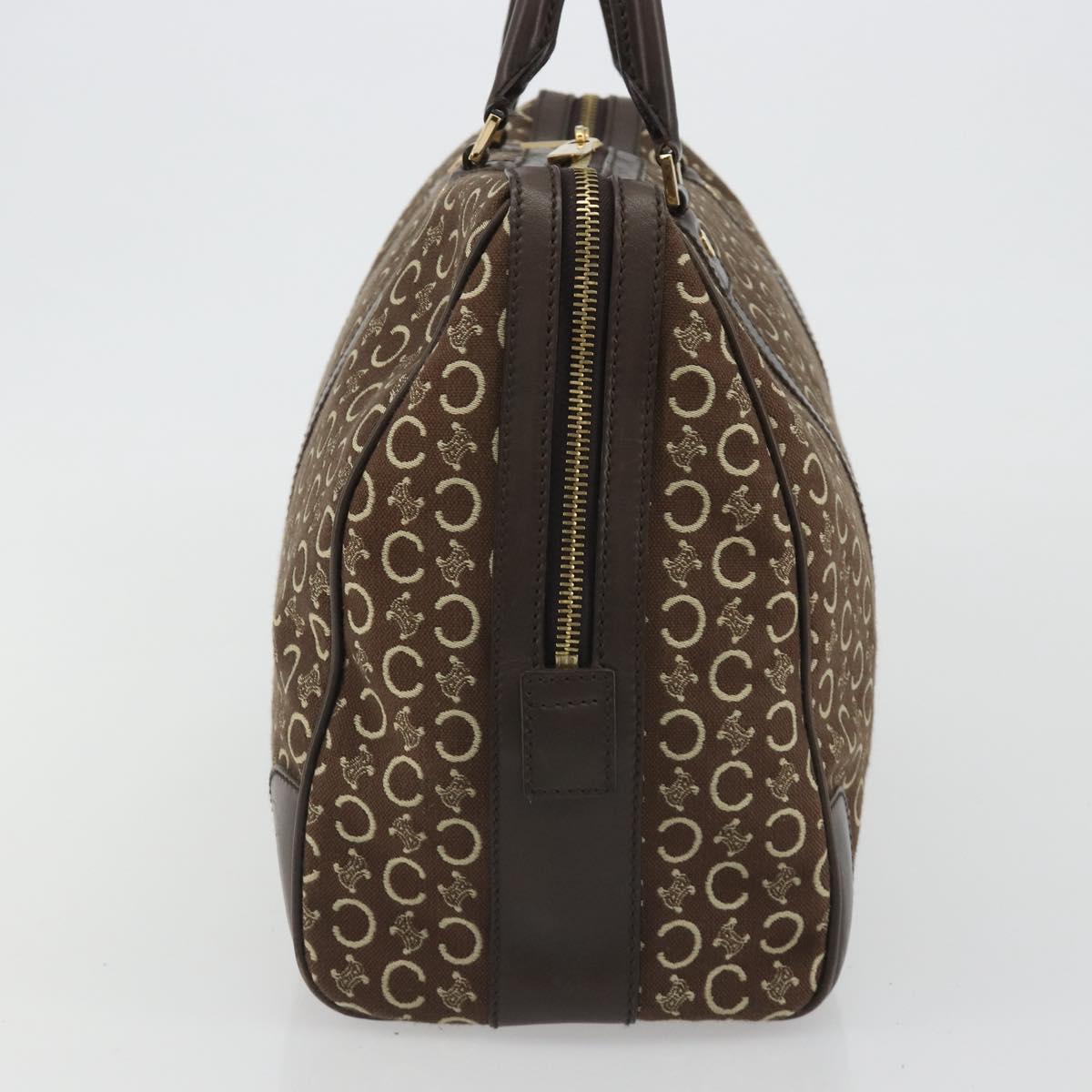 CELINE C Macadam Canvas Boston Bag Brown Gold Auth gh2216A image 4