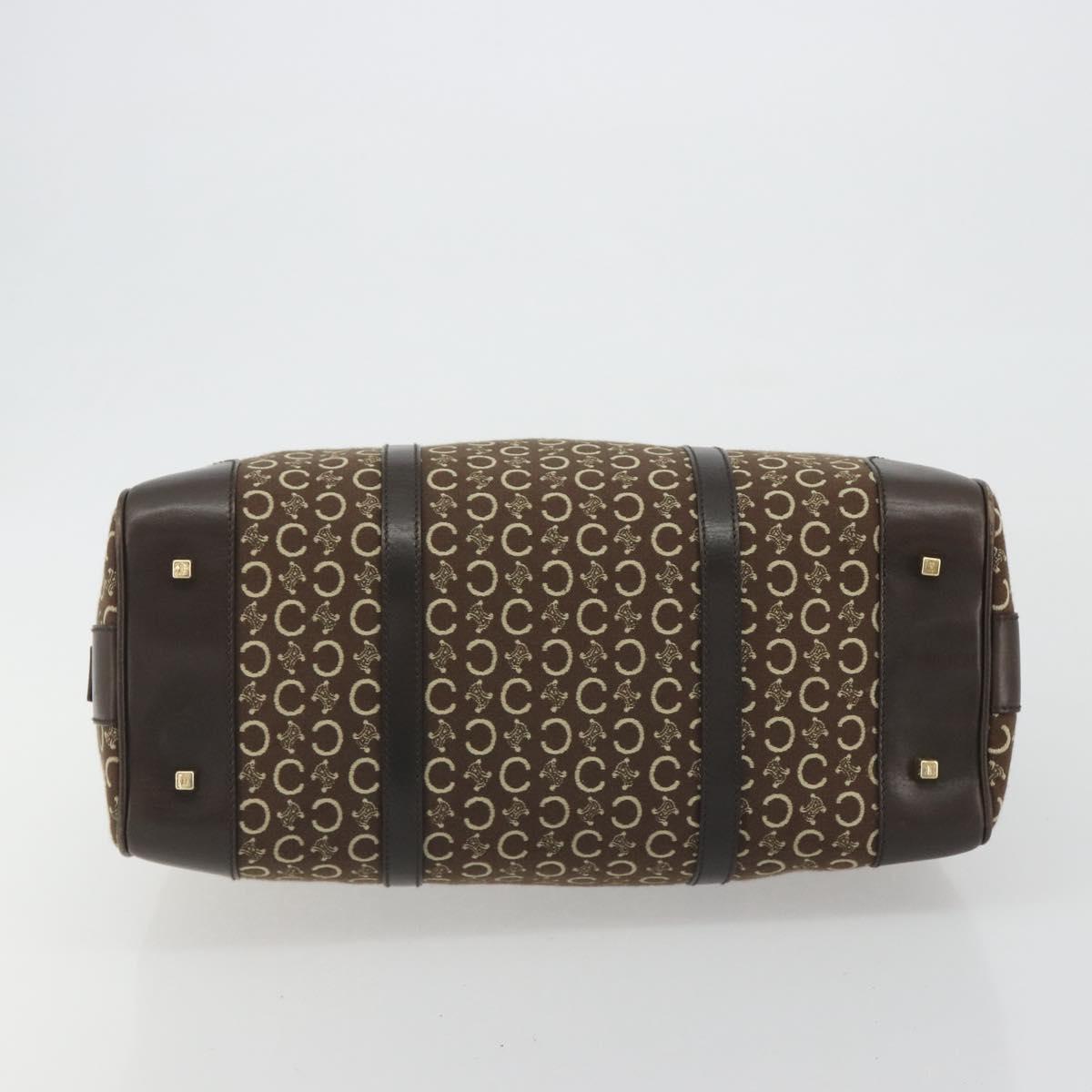 CELINE C Macadam Canvas Boston Bag Brown Gold Auth gh2216A image 5