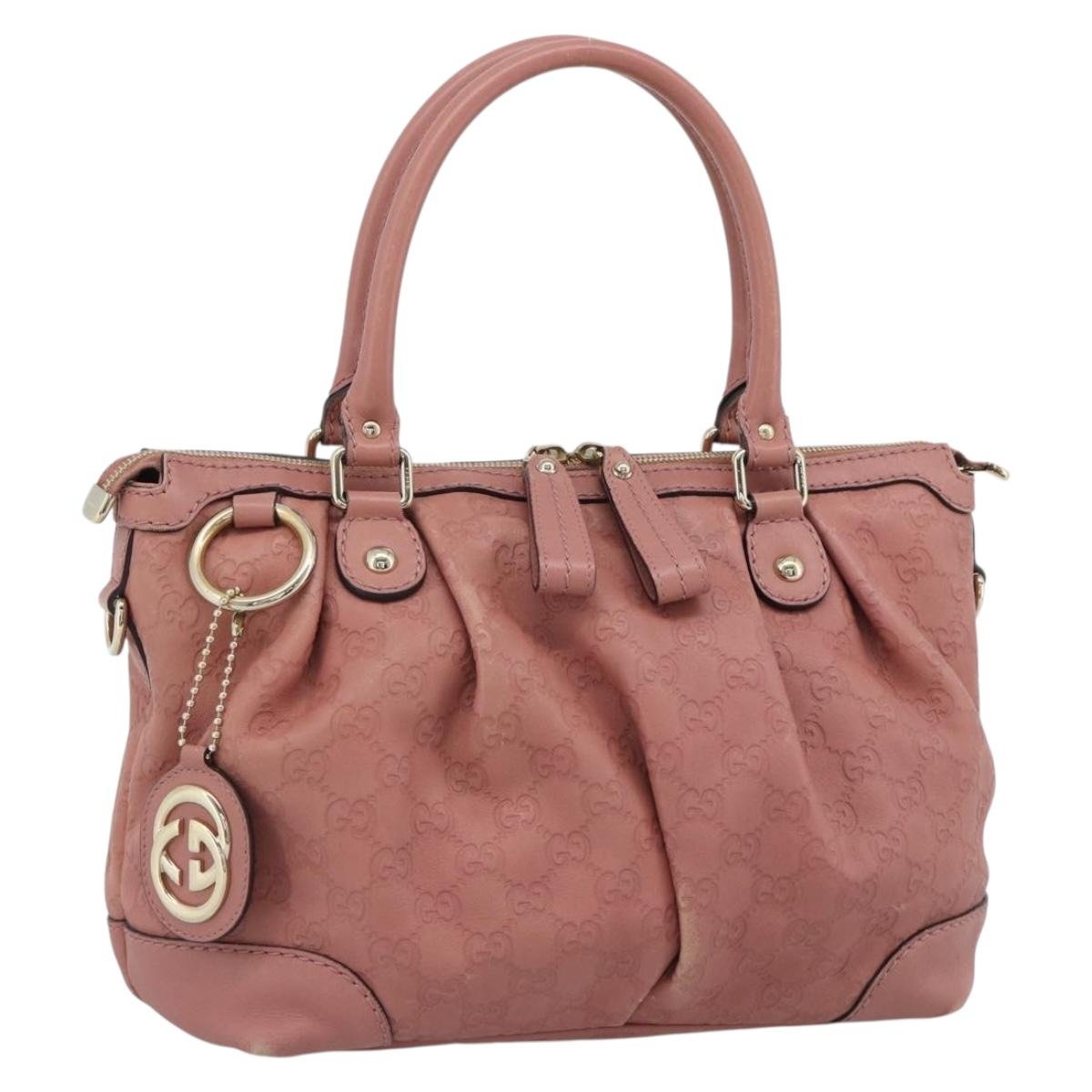 GUCCI GuccissimaGG Sukey Hand Bag Leather Pink Gold 247902 Auth 191520