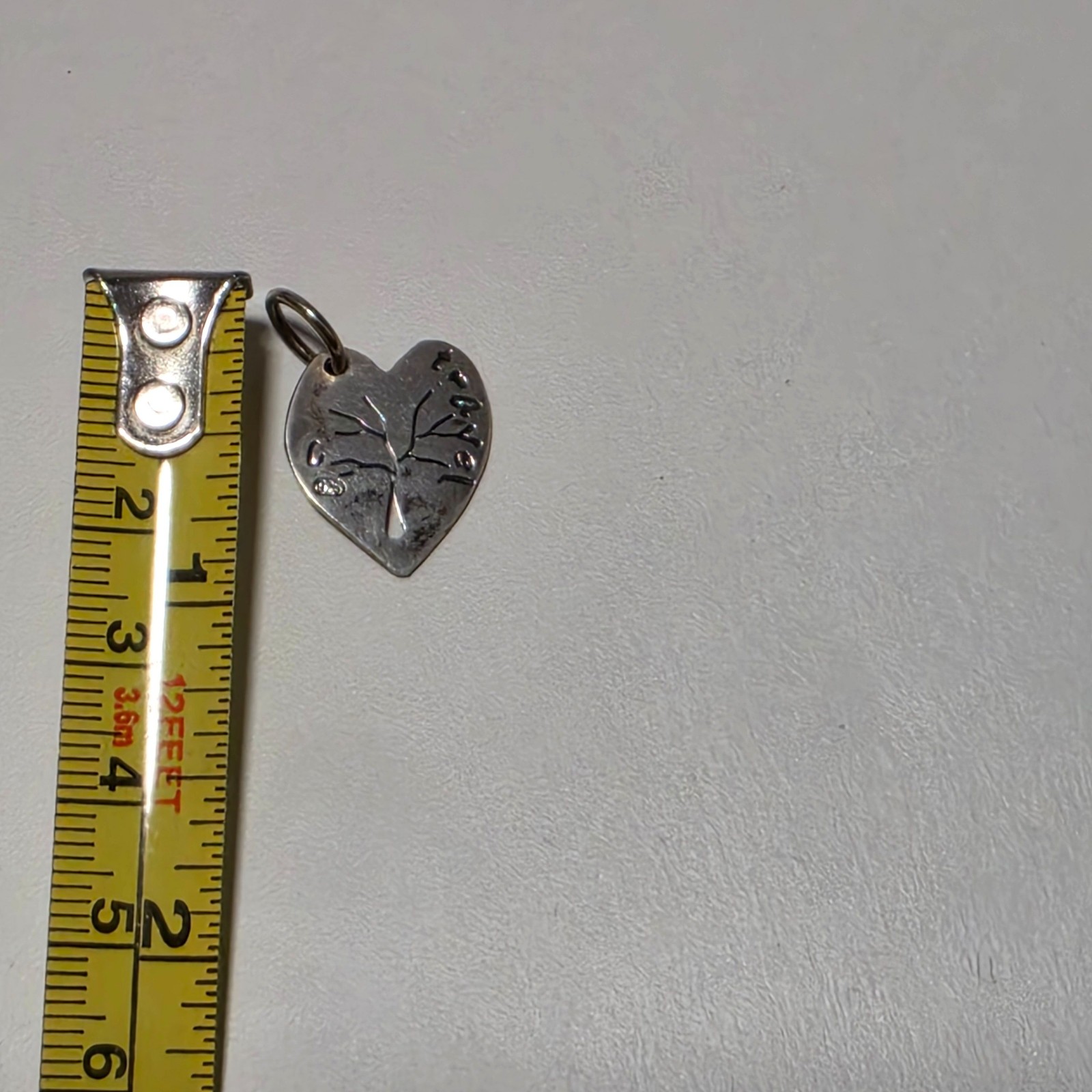 925 Silver Heart Tree of Life Charm Pendant .b5 image 3