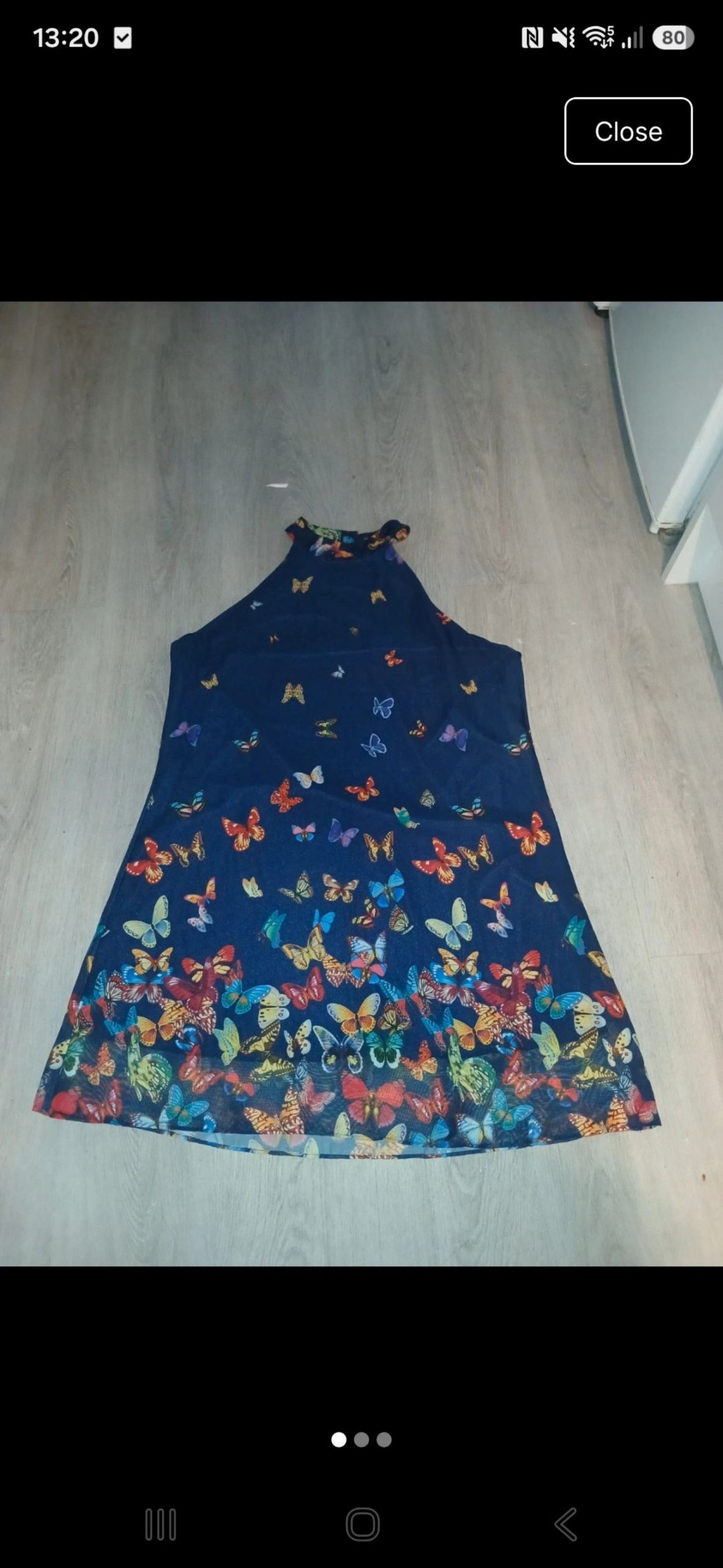 Unbranded Navy Butterfly Print Sleeveless Top Medium