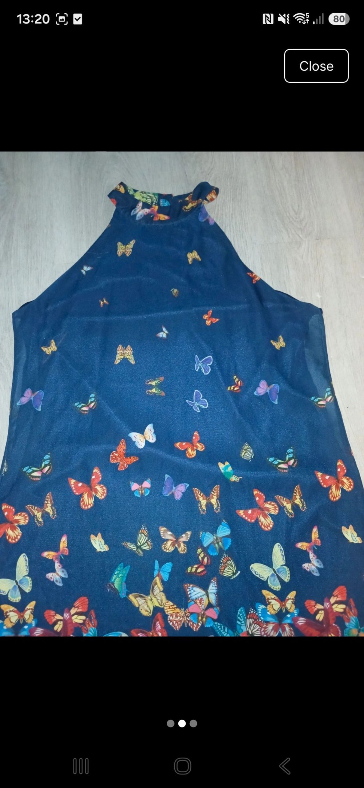 Unbranded Navy Butterfly Print Sleeveless Top Medium image 2