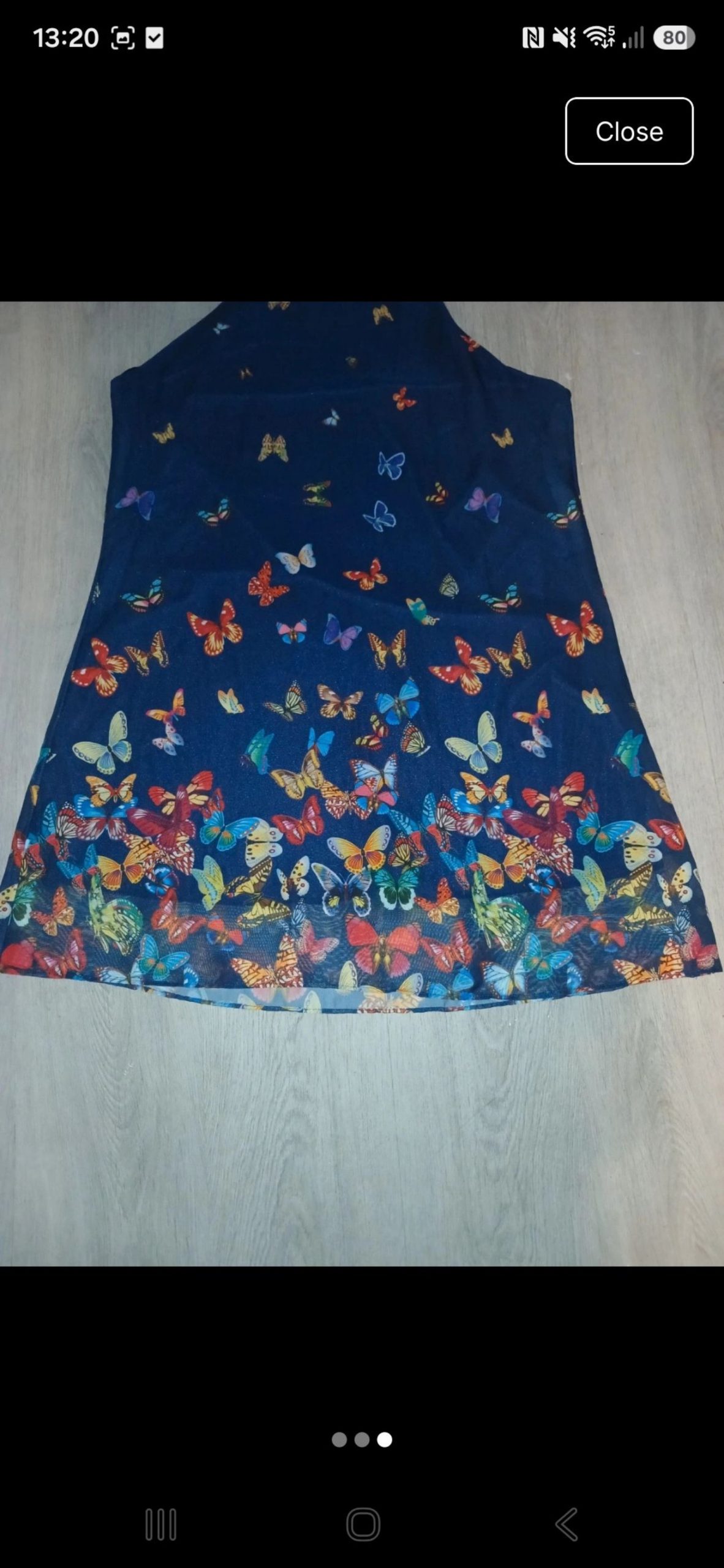 Unbranded Navy Butterfly Print Sleeveless Top Medium image 3