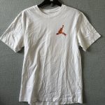 Jordan White & Orange Graphic T-Shirt Medium Cotton