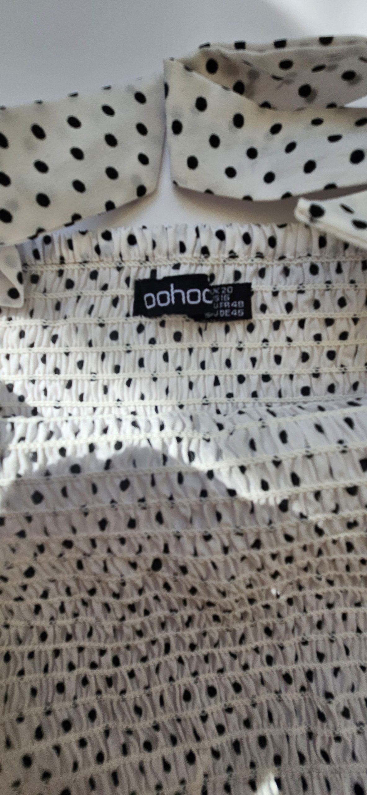 Ooh OC Women's White & Black Polka Dot Tie Strap Midi Dress UK 16 image 3