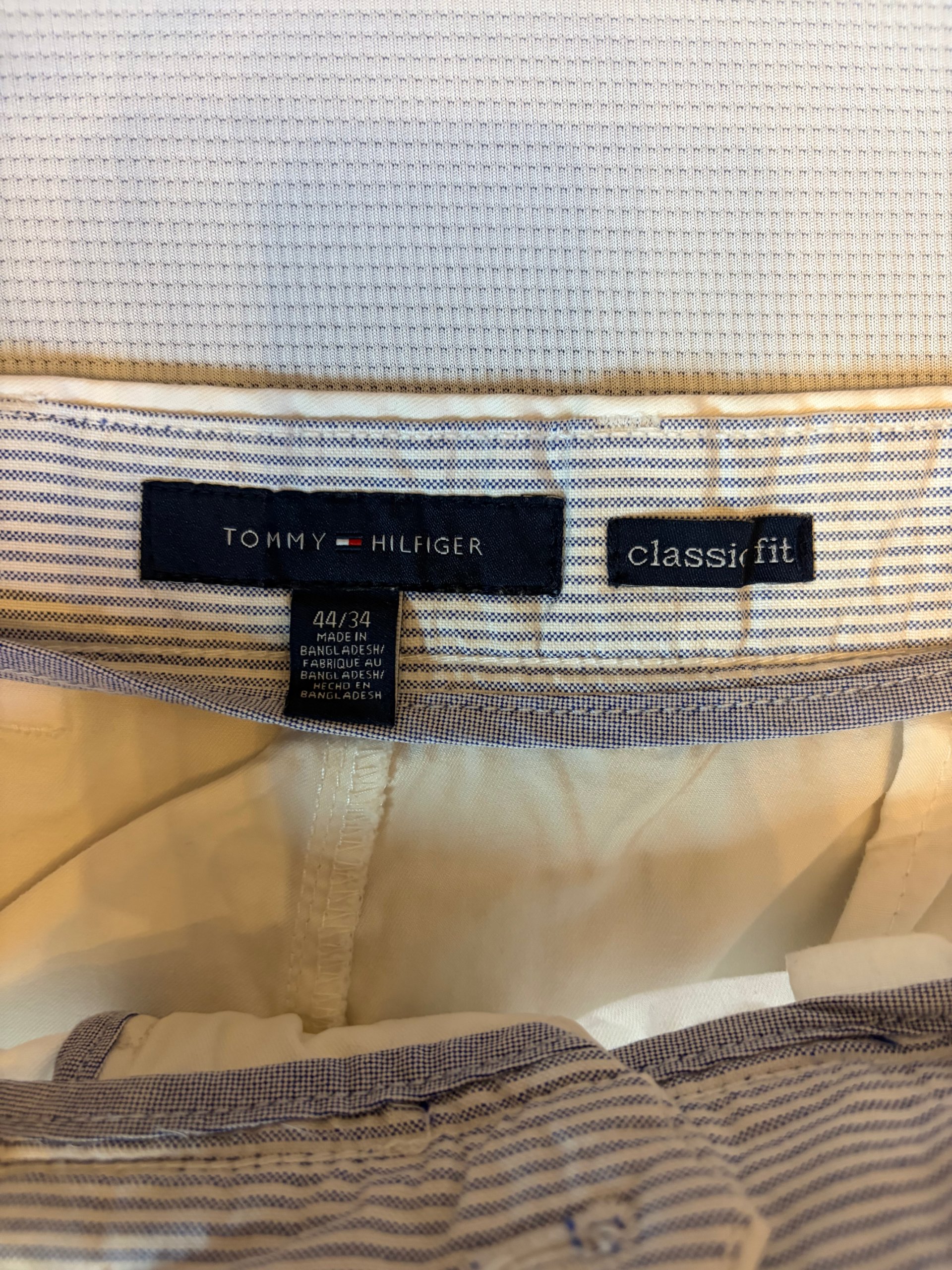 Tommy Hilfiger Men's Cream Classic Fit Cotton Chino Trousers 44 Waist image 4