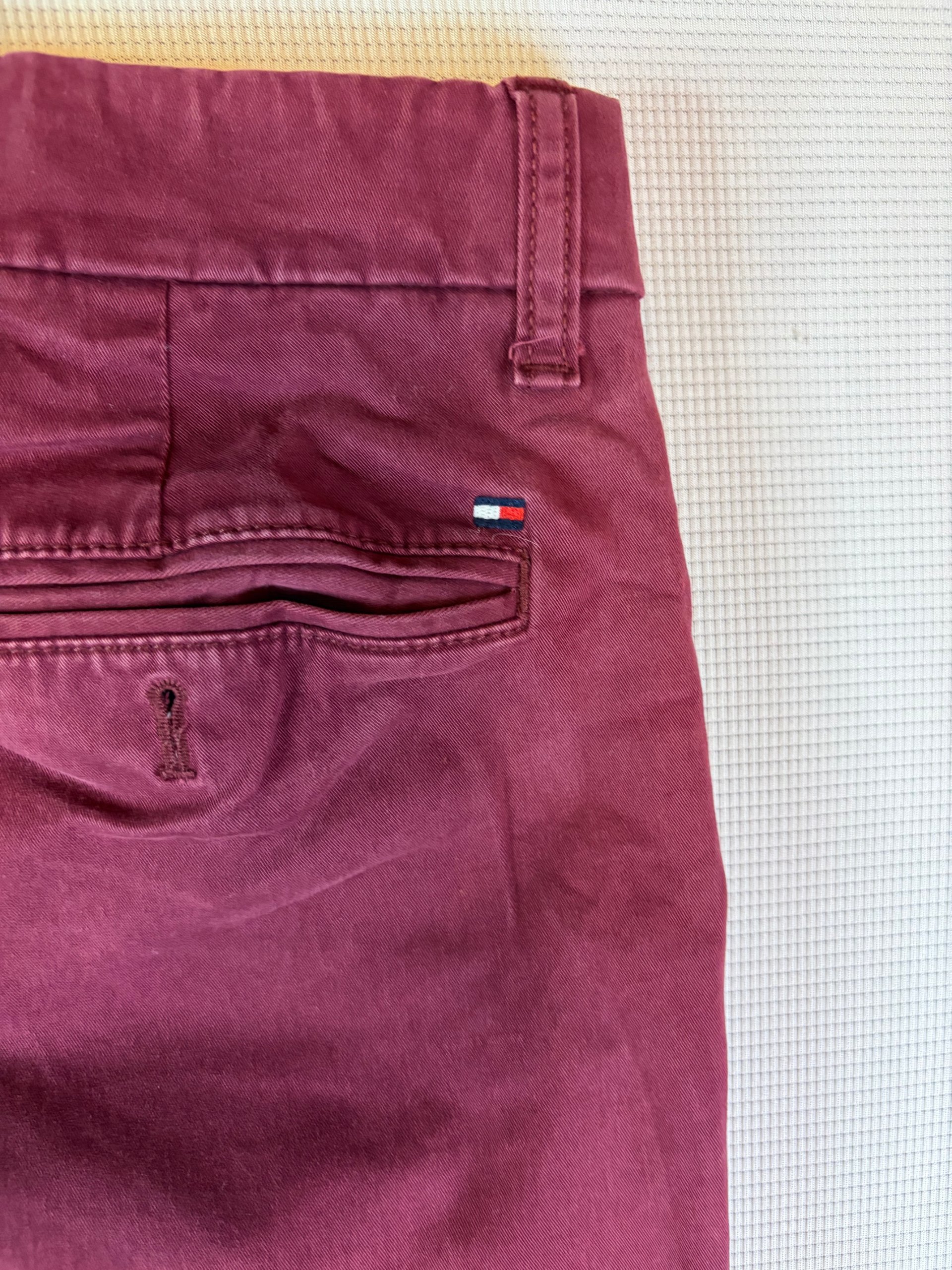 Tommy Hilfiger Men's Burgundy Slim Fit Chinos 28 Waist image 6