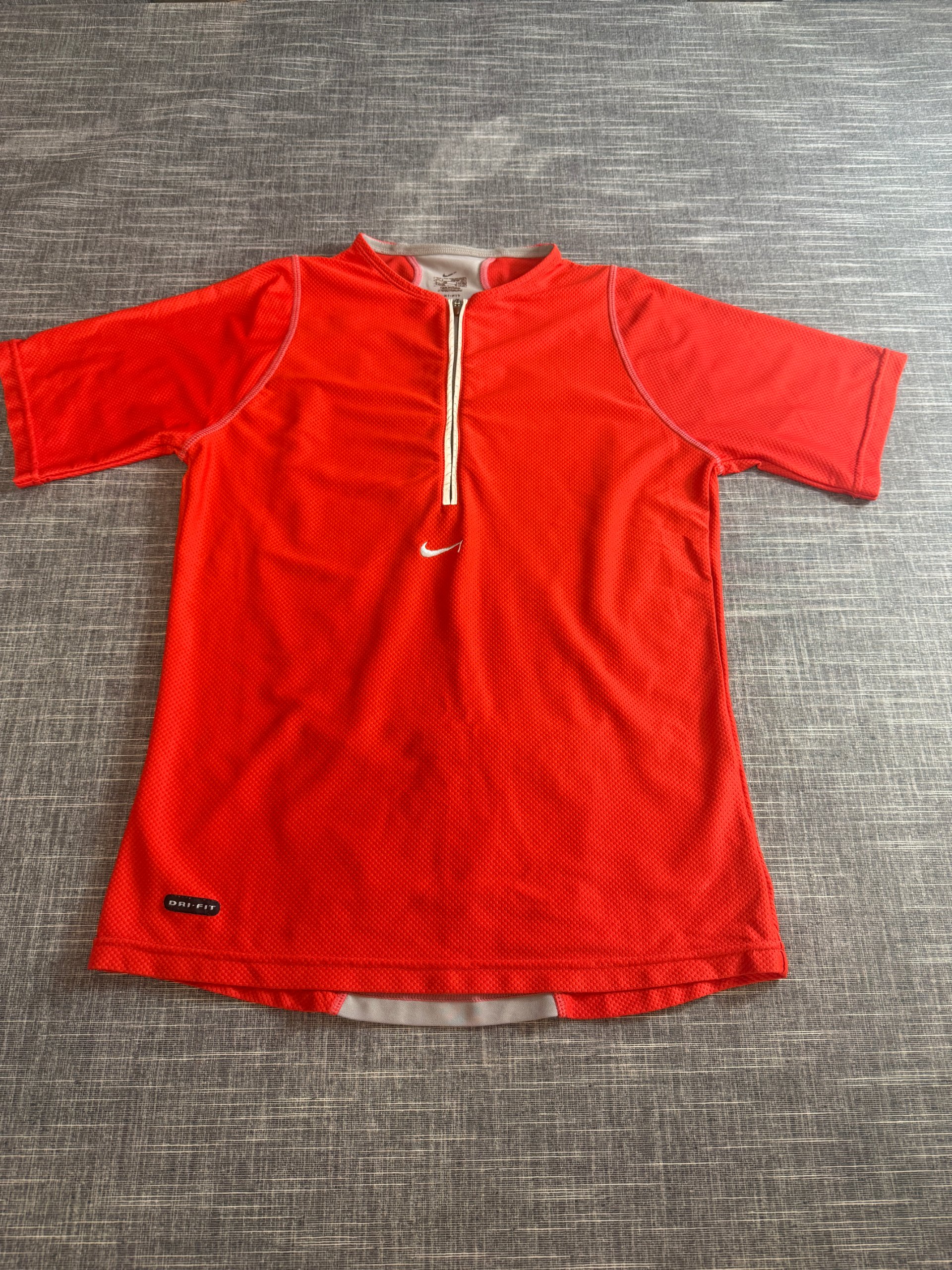 Nike Men’s Red Dri-FIT Half Zip Training Top Large Breathable Mesh