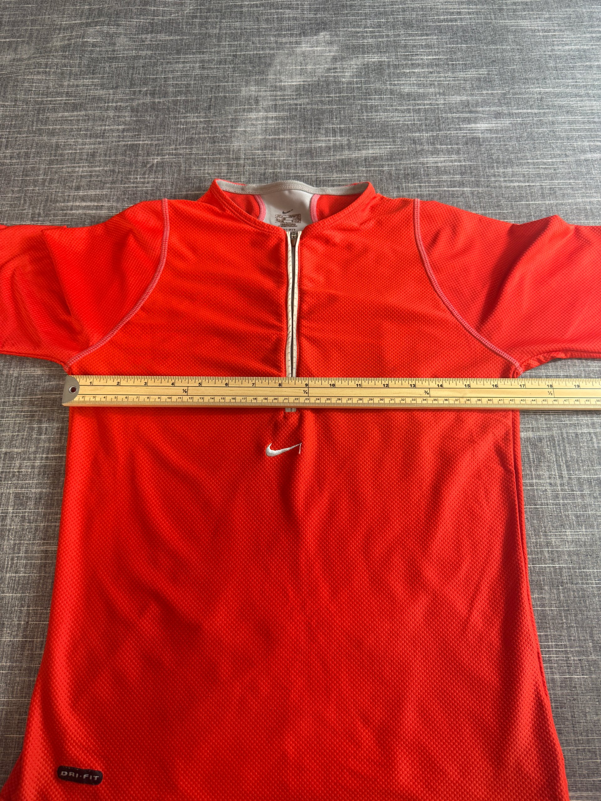 Nike Men’s Red Dri-FIT Half Zip Training Top Large Breathable Mesh image 5
