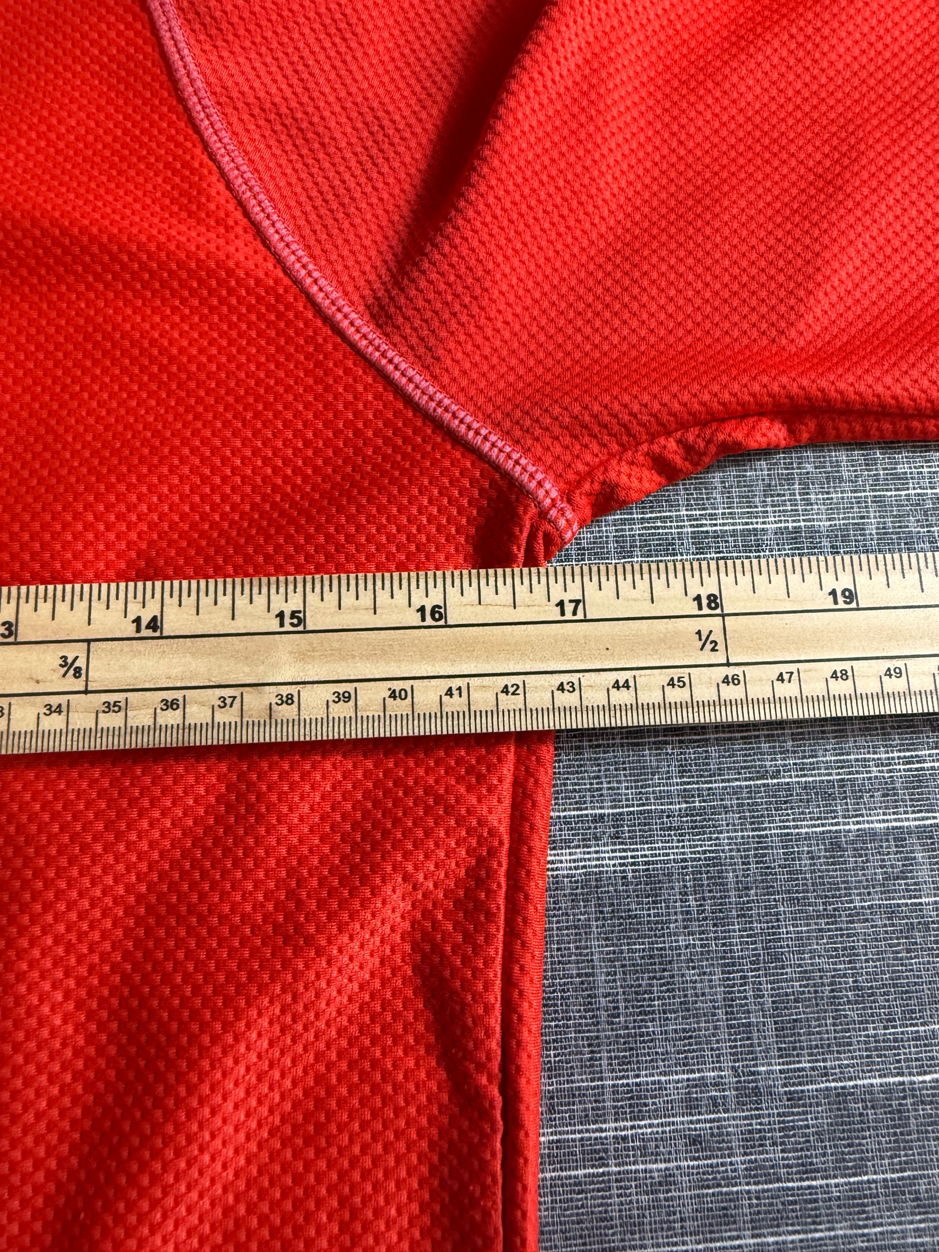 Nike Men’s Red Dri-FIT Half Zip Training Top Large Breathable Mesh image 6