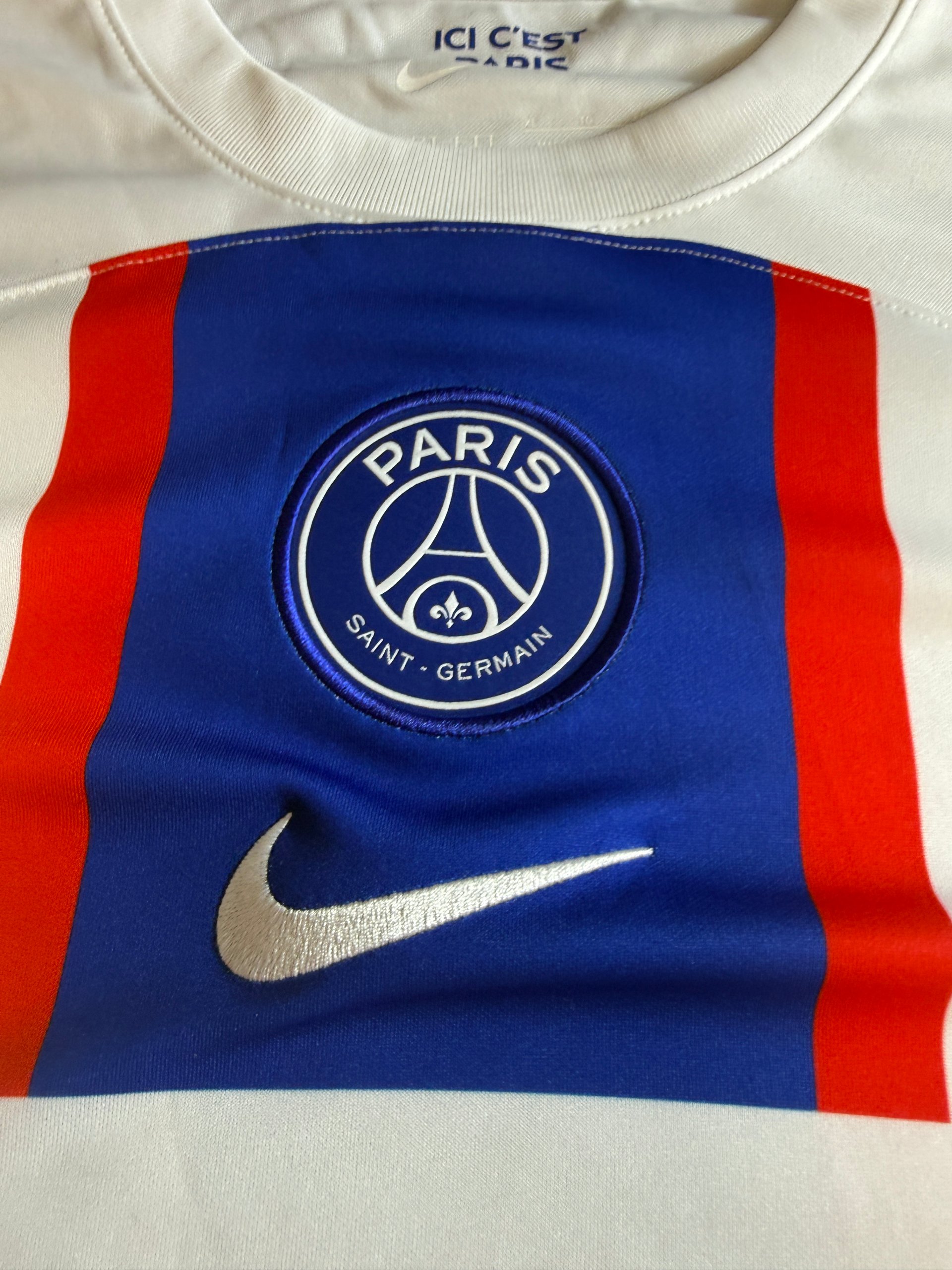 Nike Paris Saint-Germain Men’s Football Jersey XL White Blue Red Dri-FIT image 3