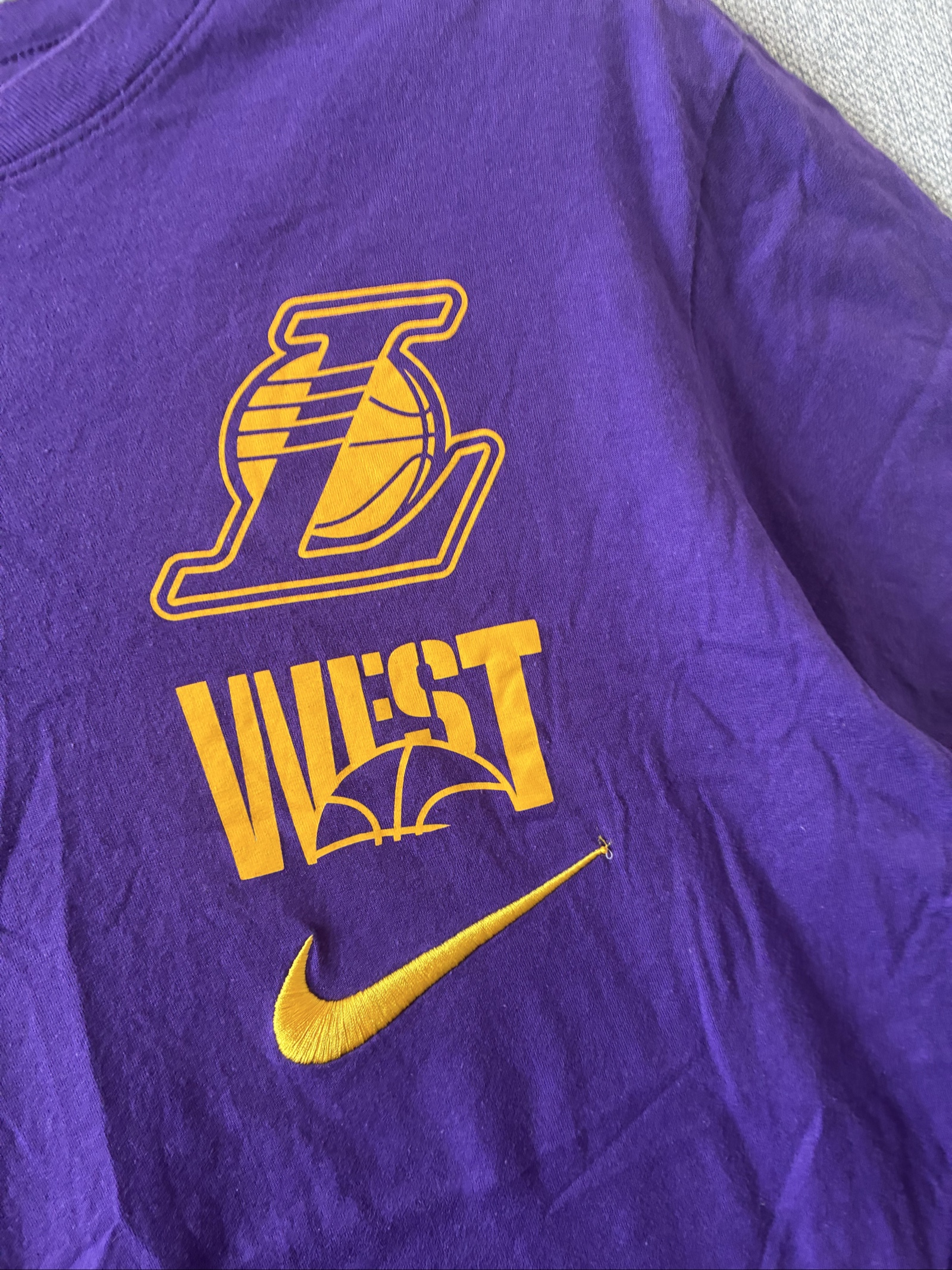 Nike Purple & Yellow Lakers West Nike Tee Medium NBA image 2