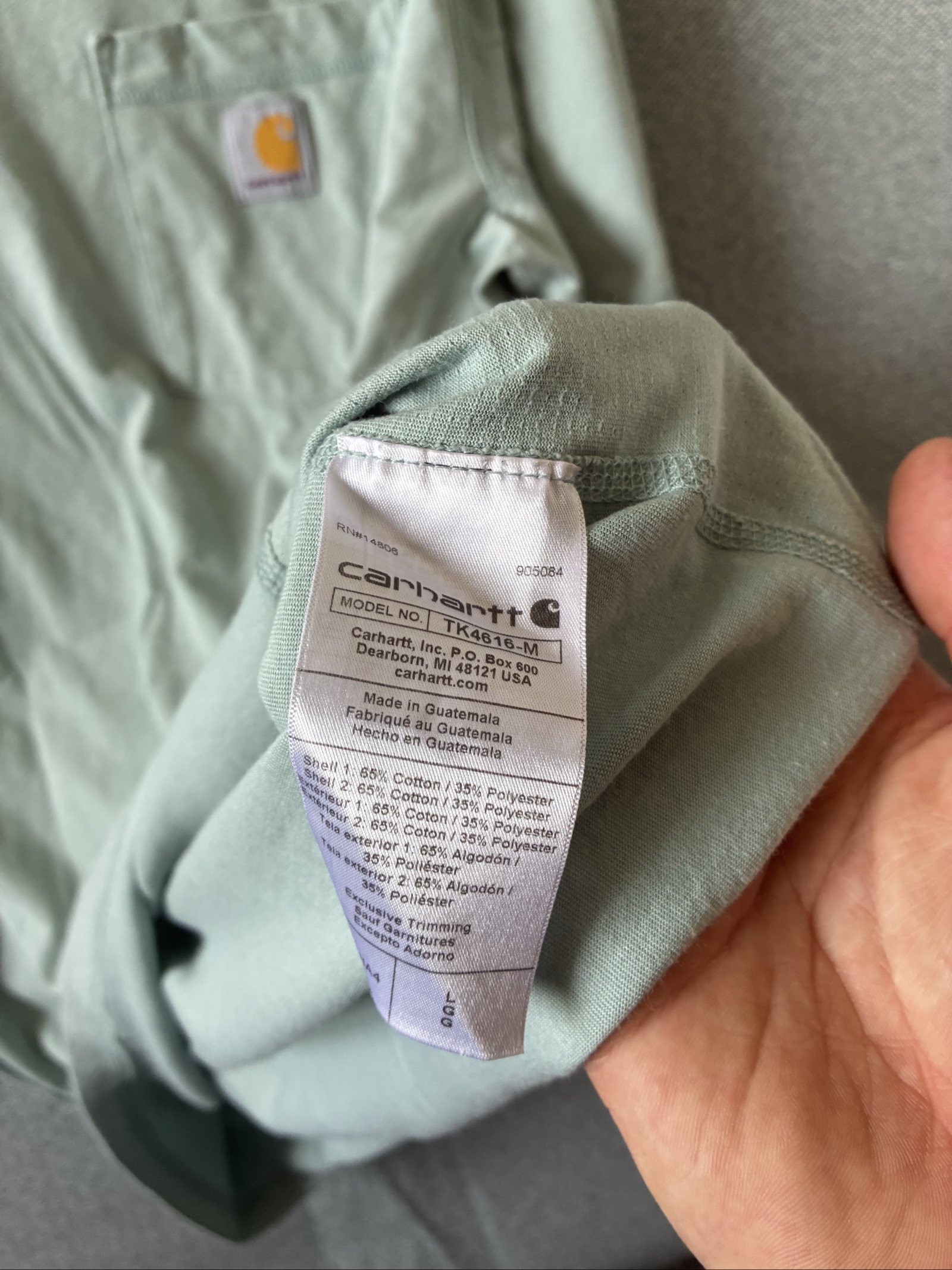 Carhartt Light Green Force Pocket T-Shirt Large Relaxed Fit image 6