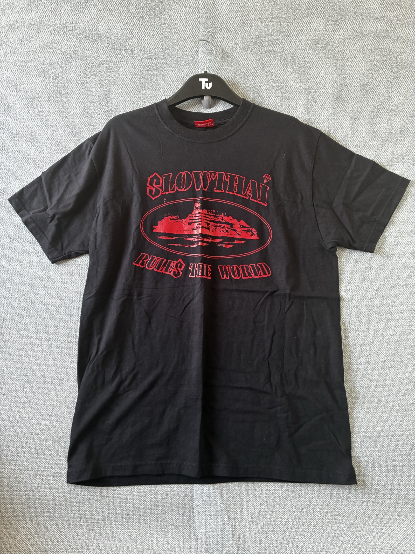 Corteiz Slowthai Black & Red Graphic T-Shirt Medium