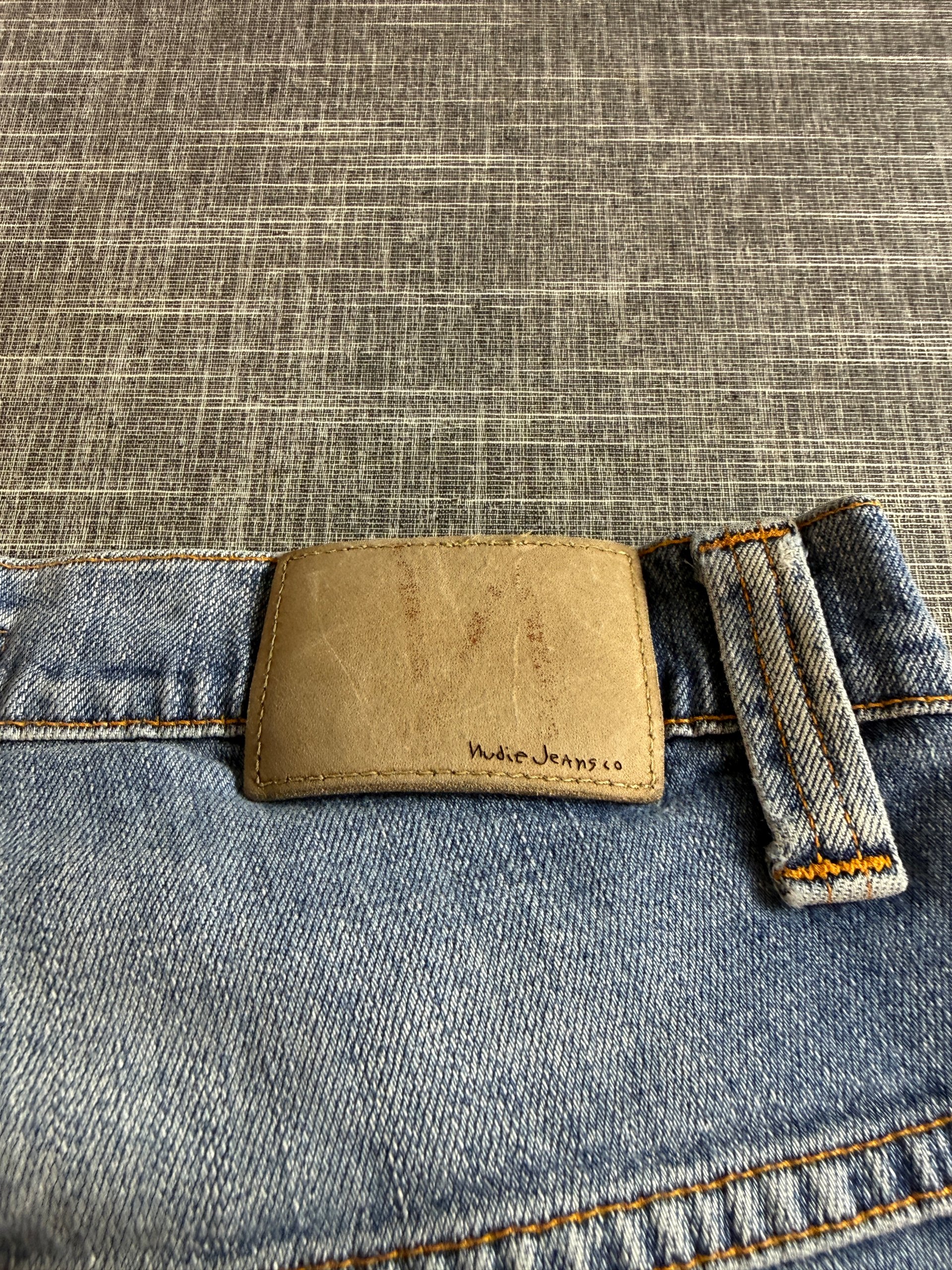 Nudie Jeans Women’s Denim Mini Skirt Light Blue Frayed Hem image 6