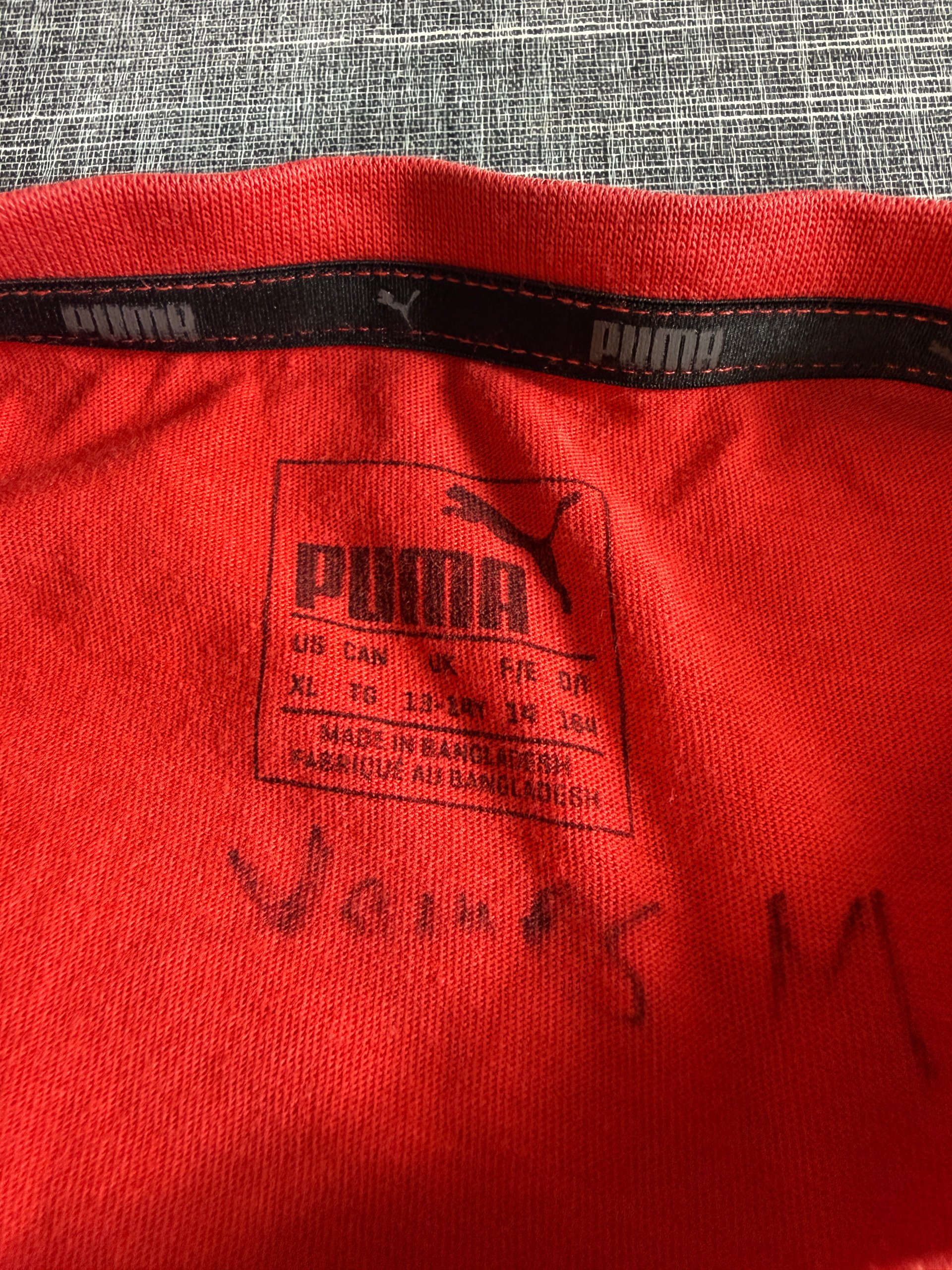 Puma Men’s Red Logo Print T-Shirt XL Cotton Casual image 3