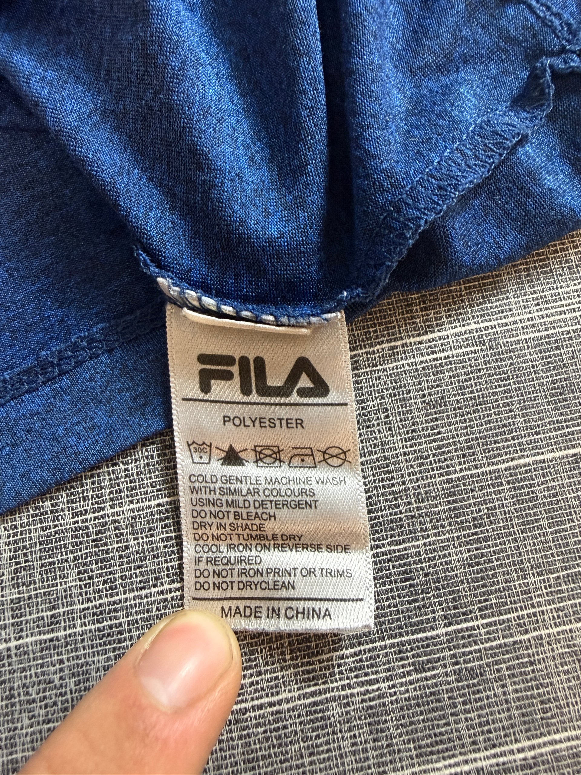 Fila Men's Blue Polyester T-Shirt Small Casual Crew Neck image 2