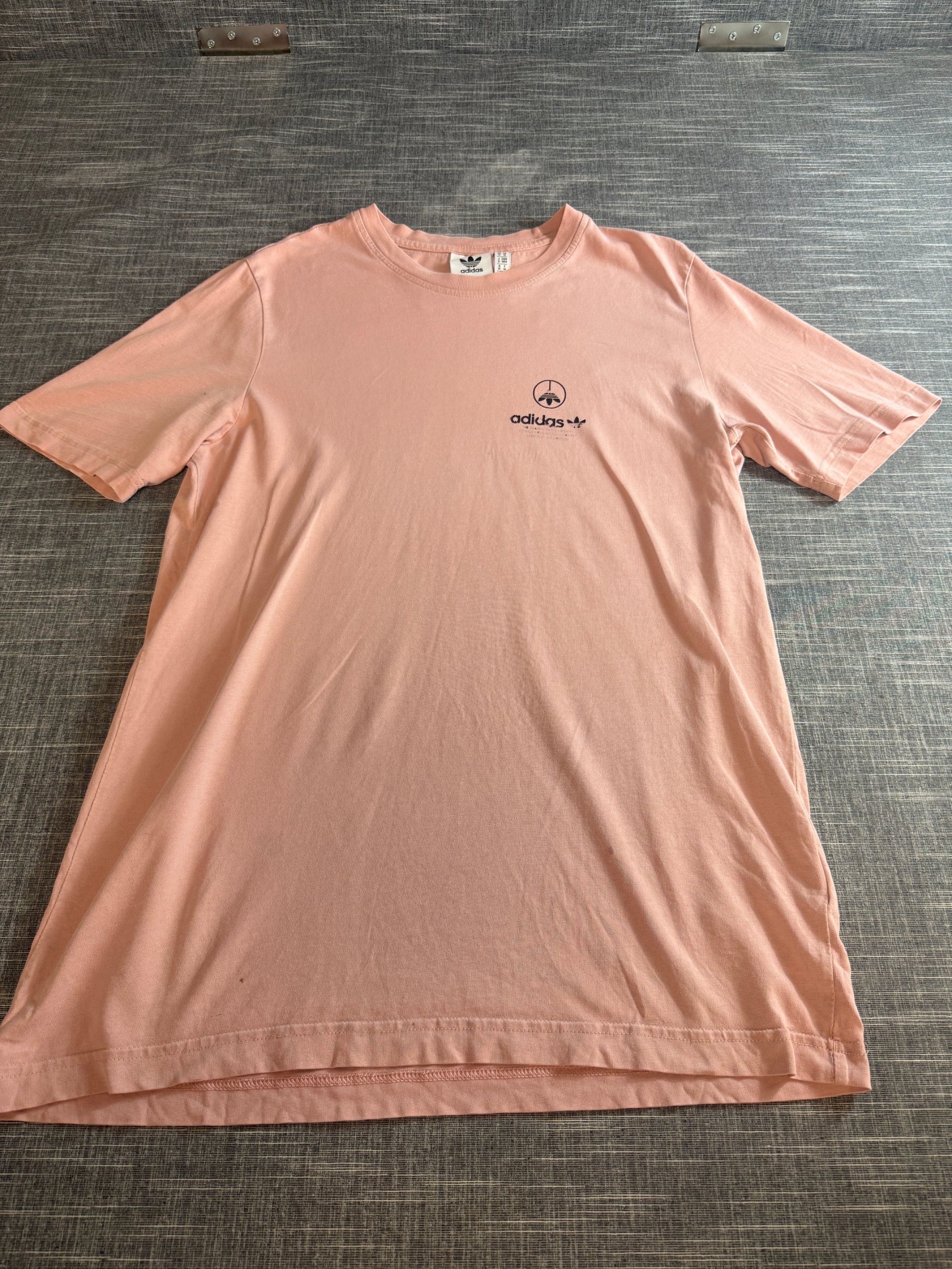 Adidas Women’s Pink Cotton T-Shirt Medium Logo Print