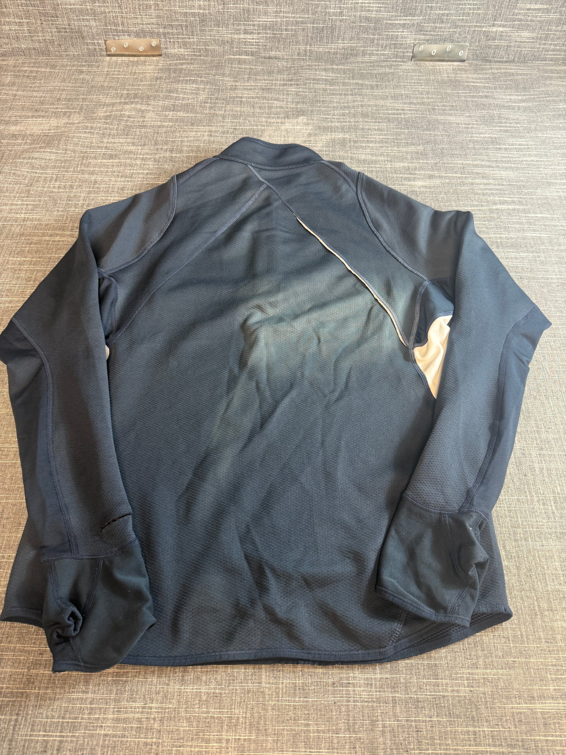 Nike Men’s Fit Dry Half Zip Top Medium Navy White Red Swoosh image 6