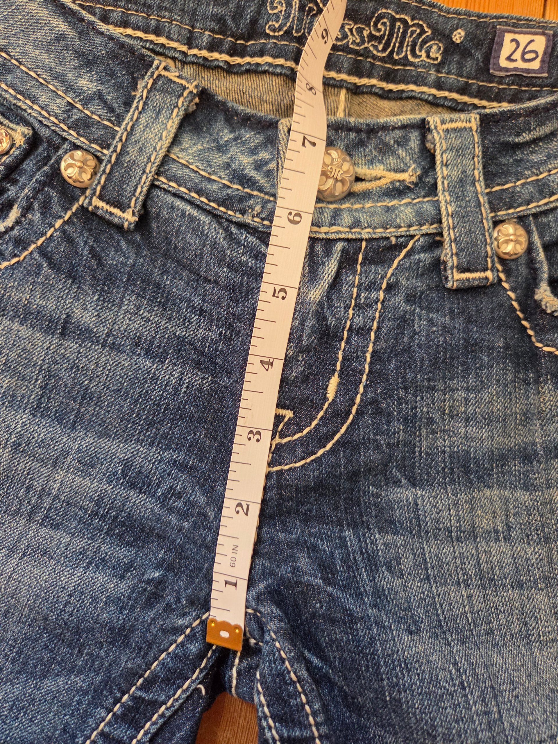 Miss Me Y2K Embellished Wing Pocket Bootcut Jeans Women’s UK 8 McBling Rhinestone image 7