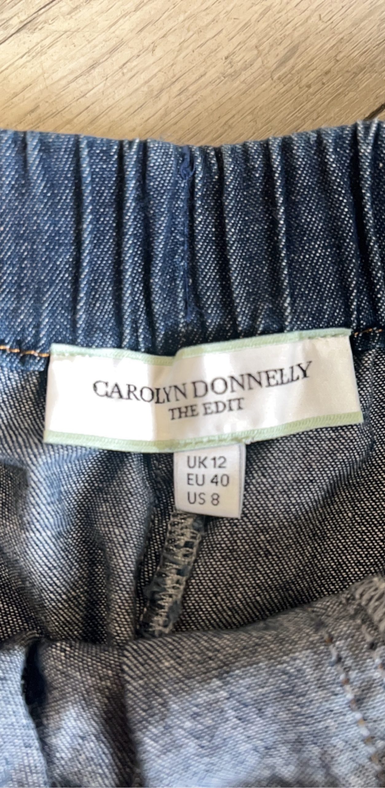 Carolyn Donnelly Women's Dark Blue Denim Shorts Medium Elastic Waist image 3