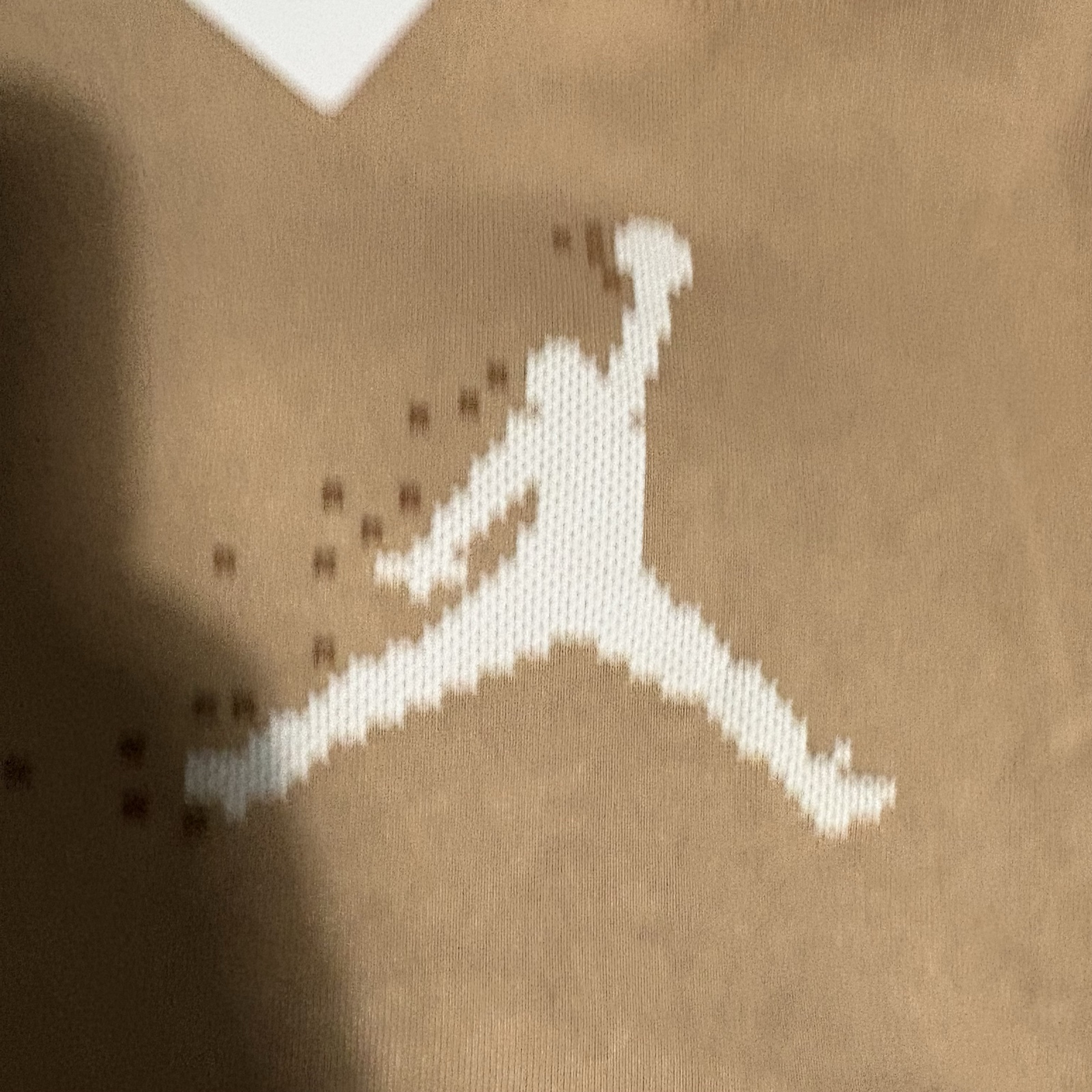 Jordan Beige Pixelated Jumpman Hoodie Large Back Print image 2