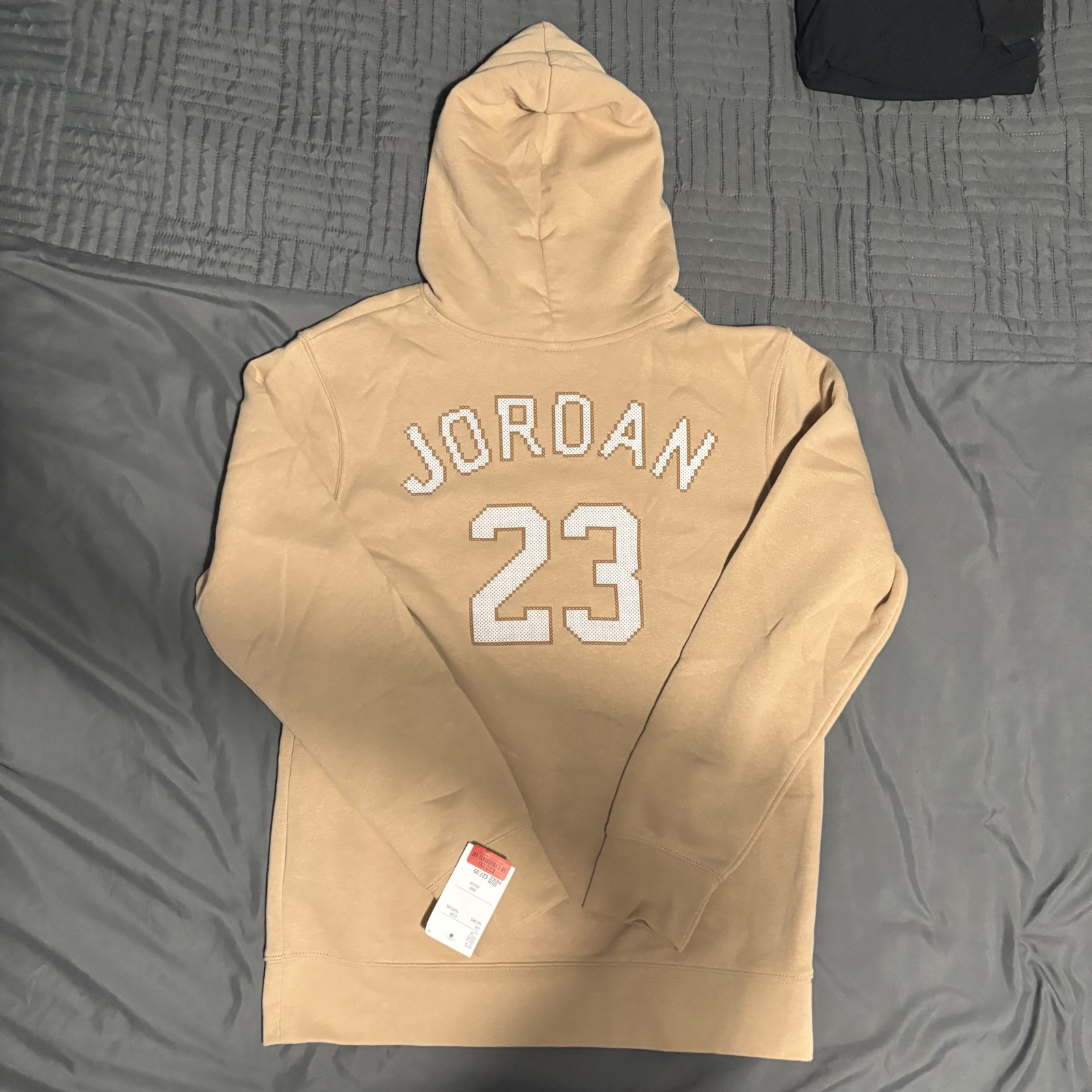 Jordan Beige Pixelated Jumpman Hoodie Large Back Print image 5