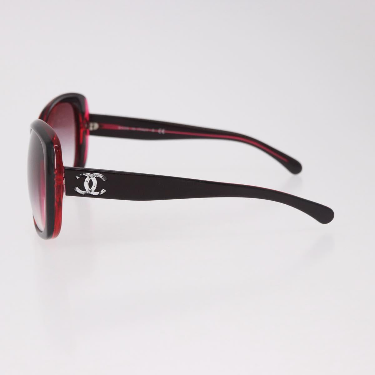 CHANEL Sunglasses Plastic Red CC Auth 190521 image 8