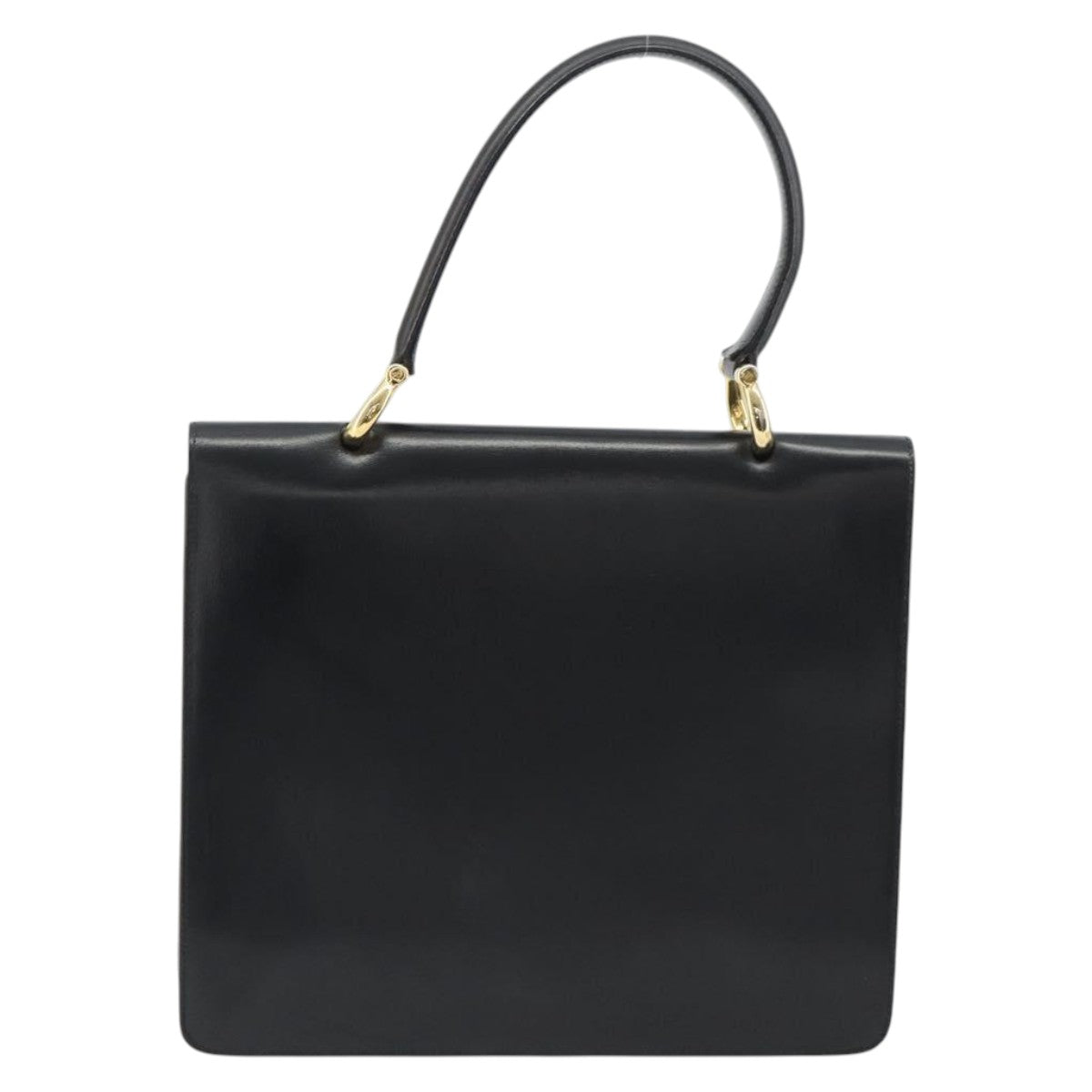 CELINE Hand Bag Leather Black Gold Auth mr2665V image 3