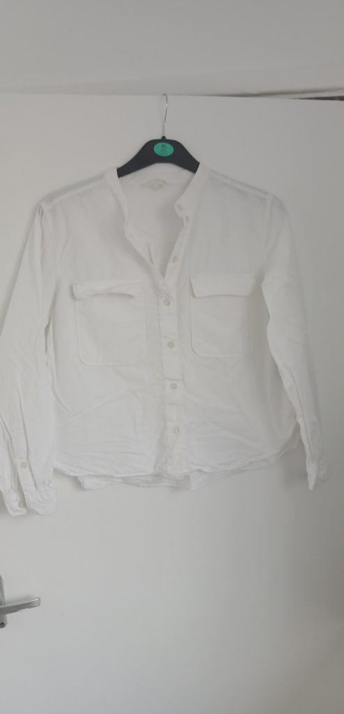 H&M Women White Cotton Long Sleeve Shirt XL