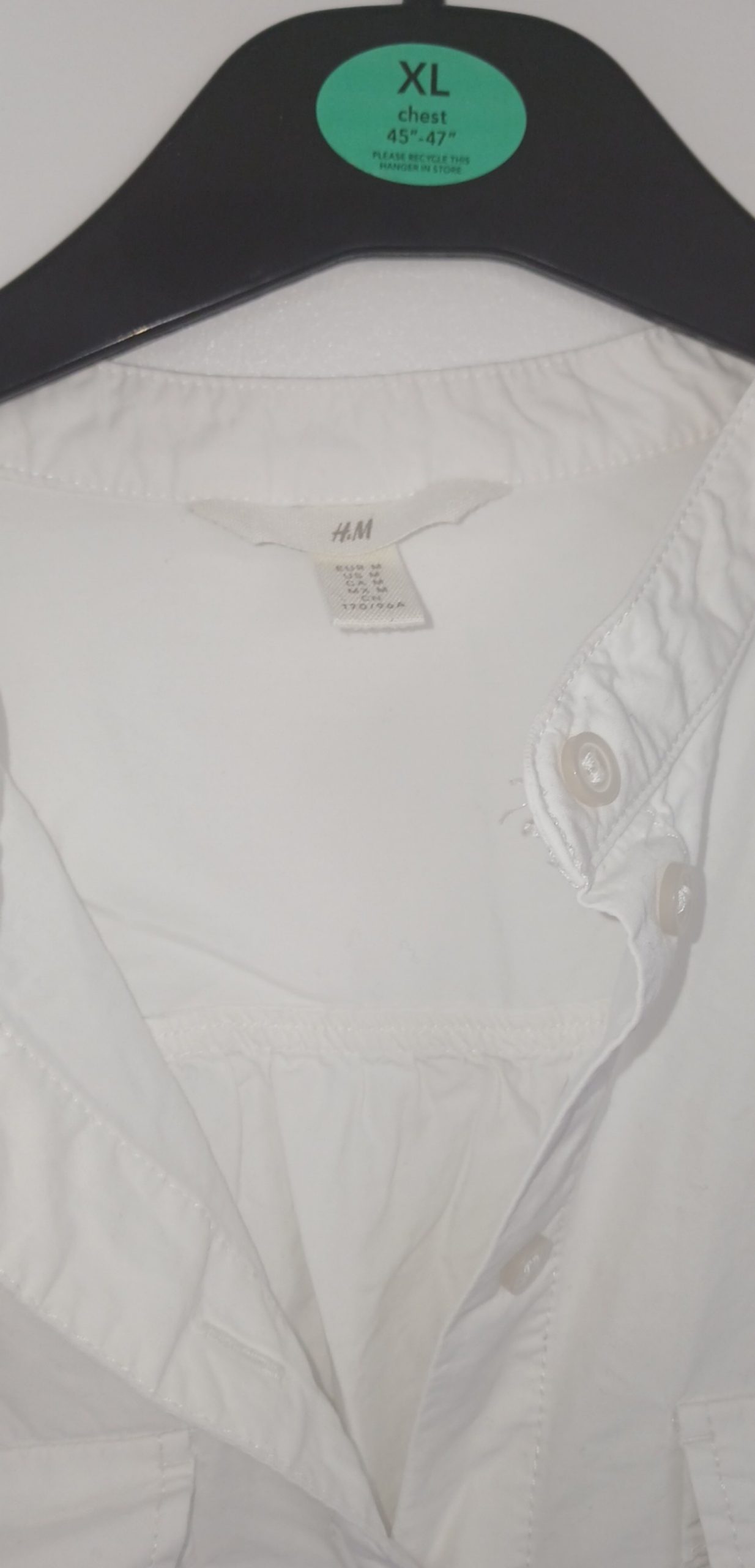 H&M Women White Cotton Long Sleeve Shirt XL image 2