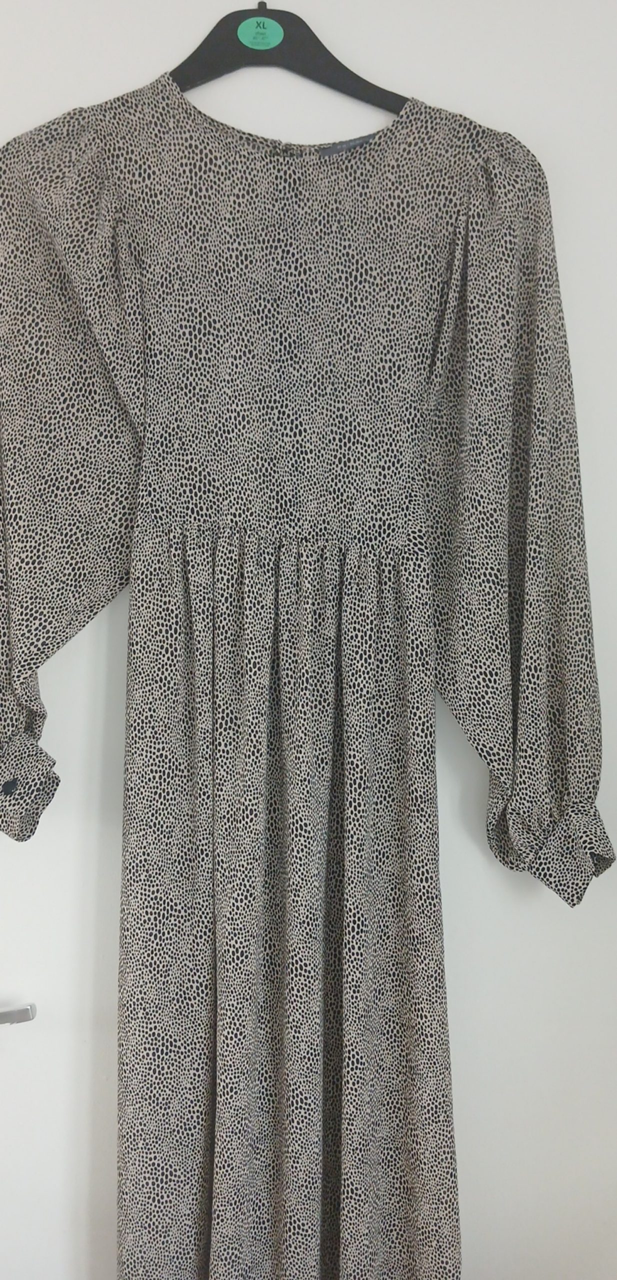 Primark Women's Beige Black Printed Dress UK 6 image 3