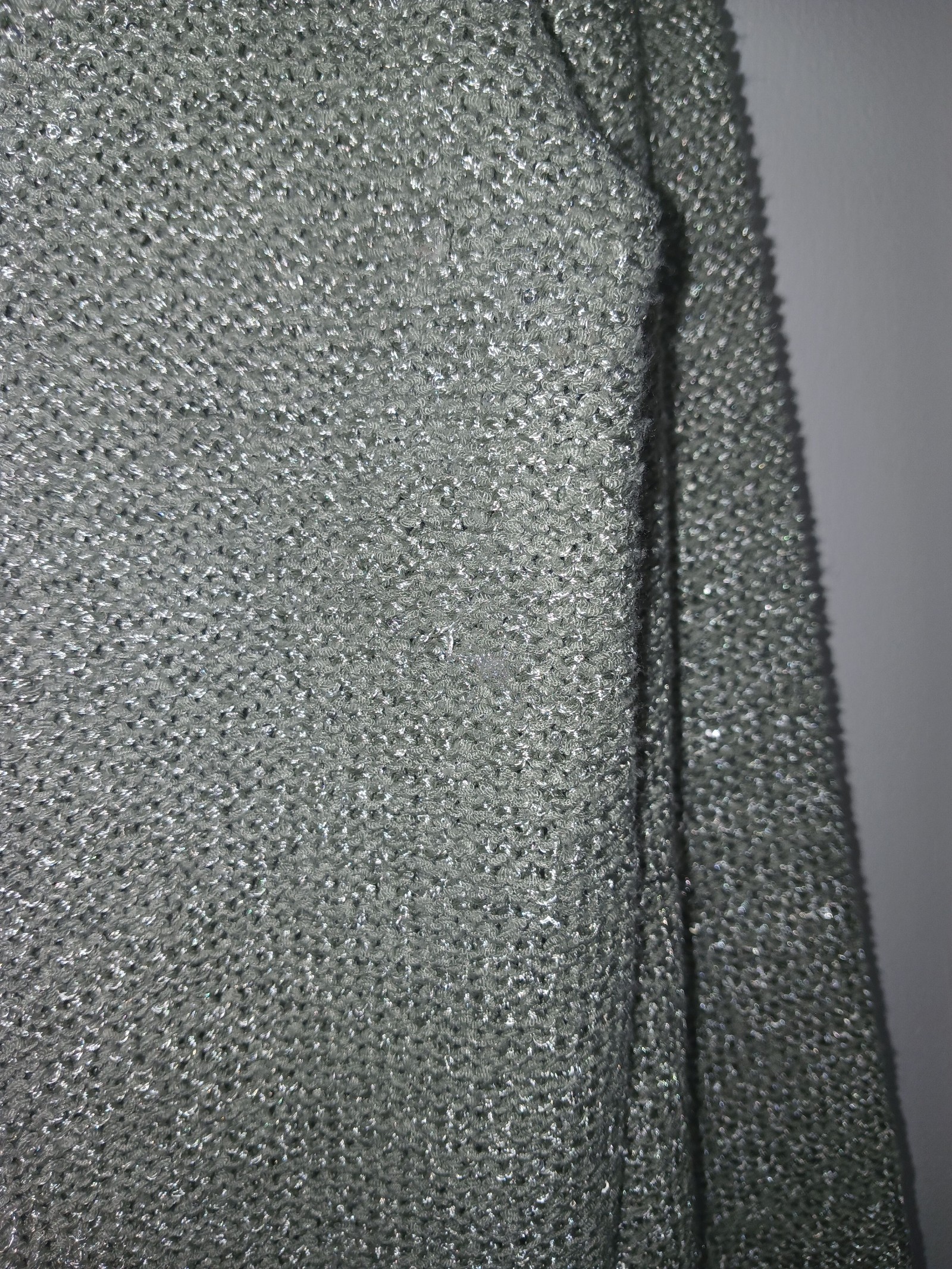 Papaya Women's Silver Lurex Knit Sweater Medium Sparkly image 3