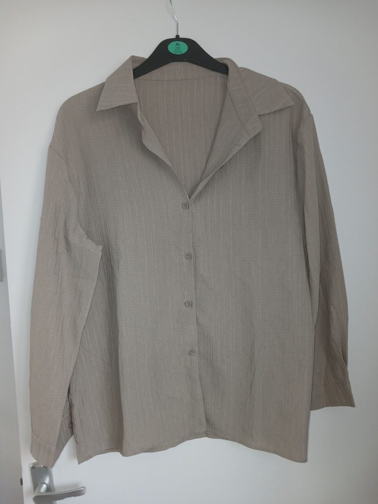 Unbranded Beige Textured Button-Up Shirt XL