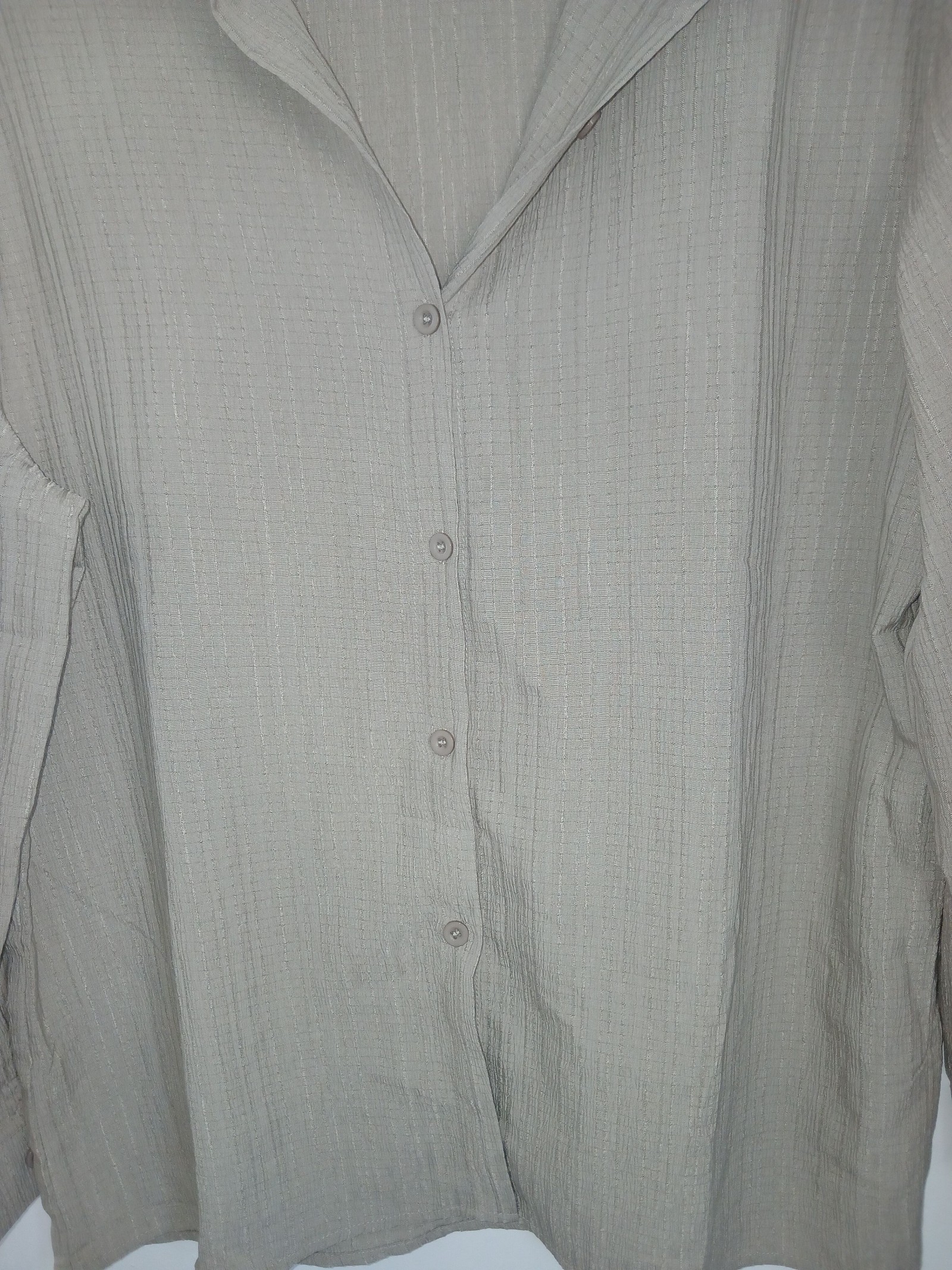 Unbranded Beige Textured Button-Up Shirt XL image 3