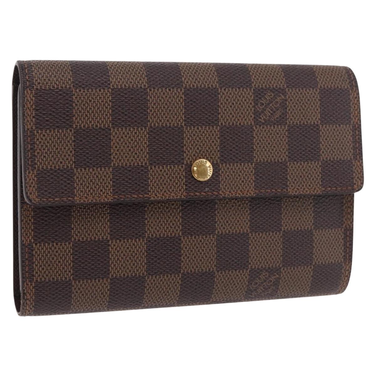 LOUIS VUITTON Damier Ebene Porte Tresor Etui Papie Wallet N61202 LV Auth 188674A