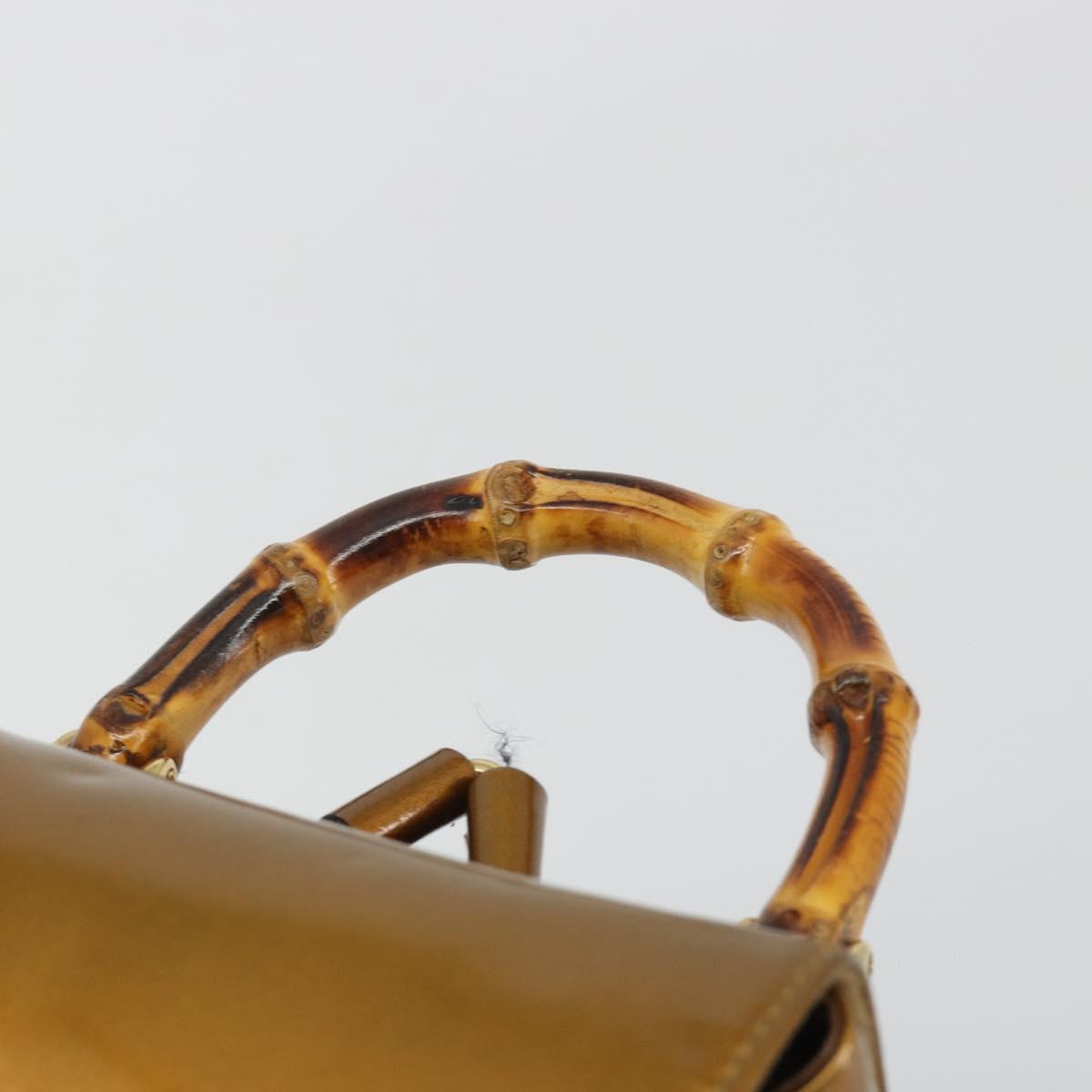 GUCCI Bamboo Backpack Patent Leather Bronze Gold 003 1705 0030 Auth 189694 image 8