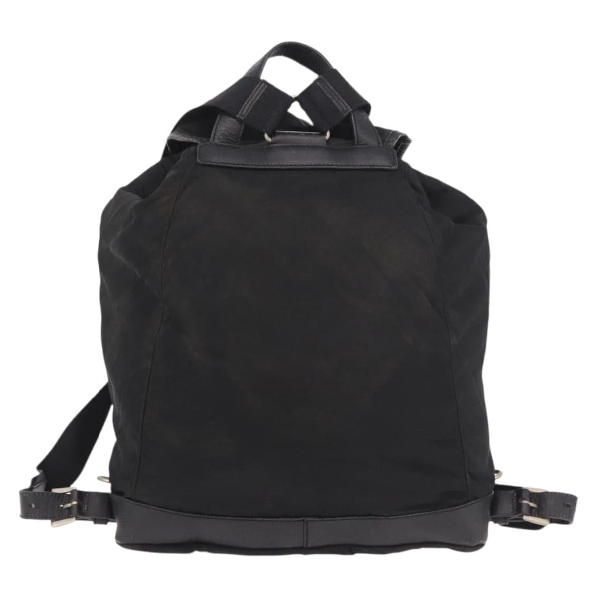 PRADA Backpack Nylon Black Silver Auth 188443 image 3